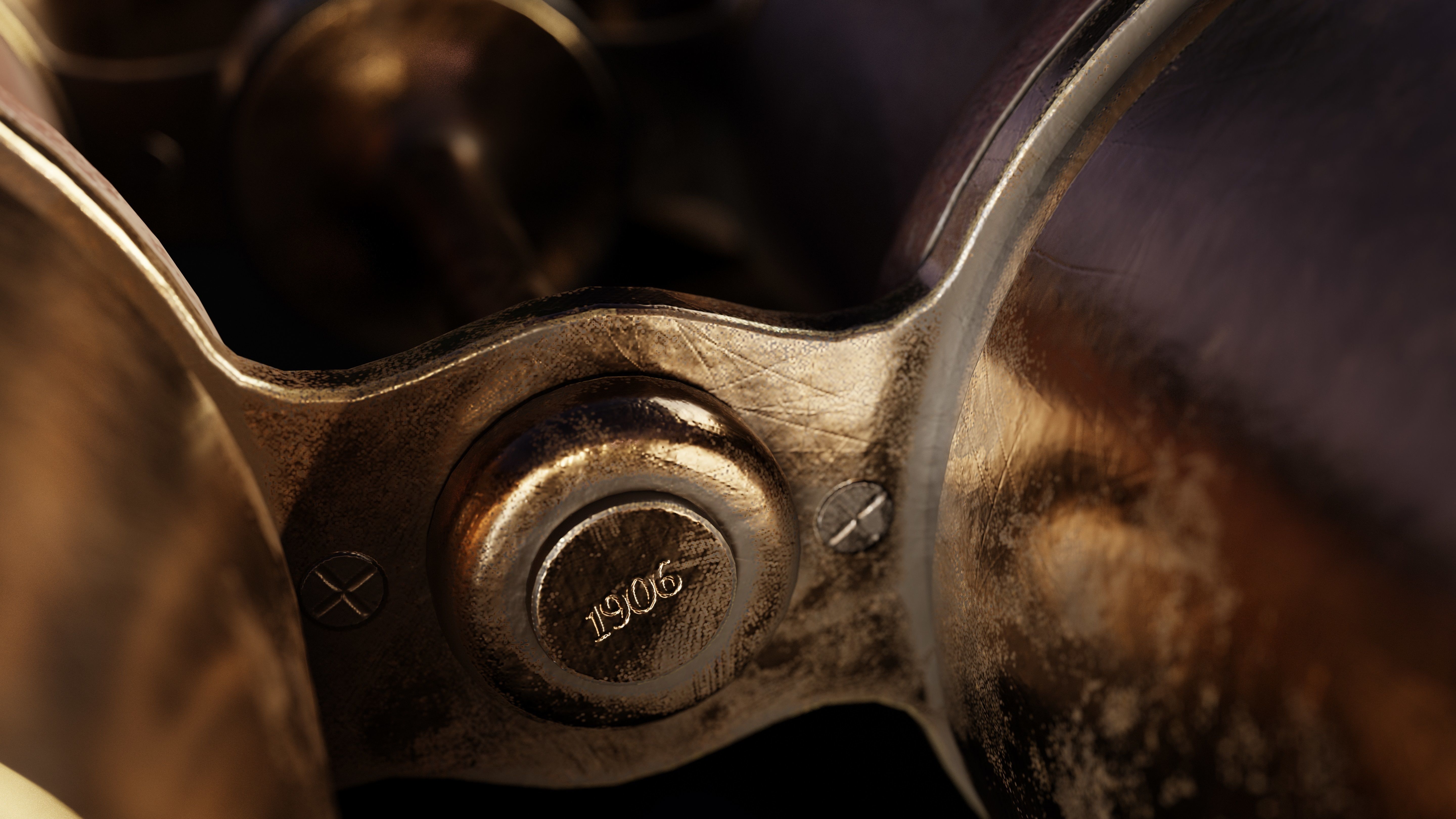 Vintage Brass Binoculars 4K 3D model_2