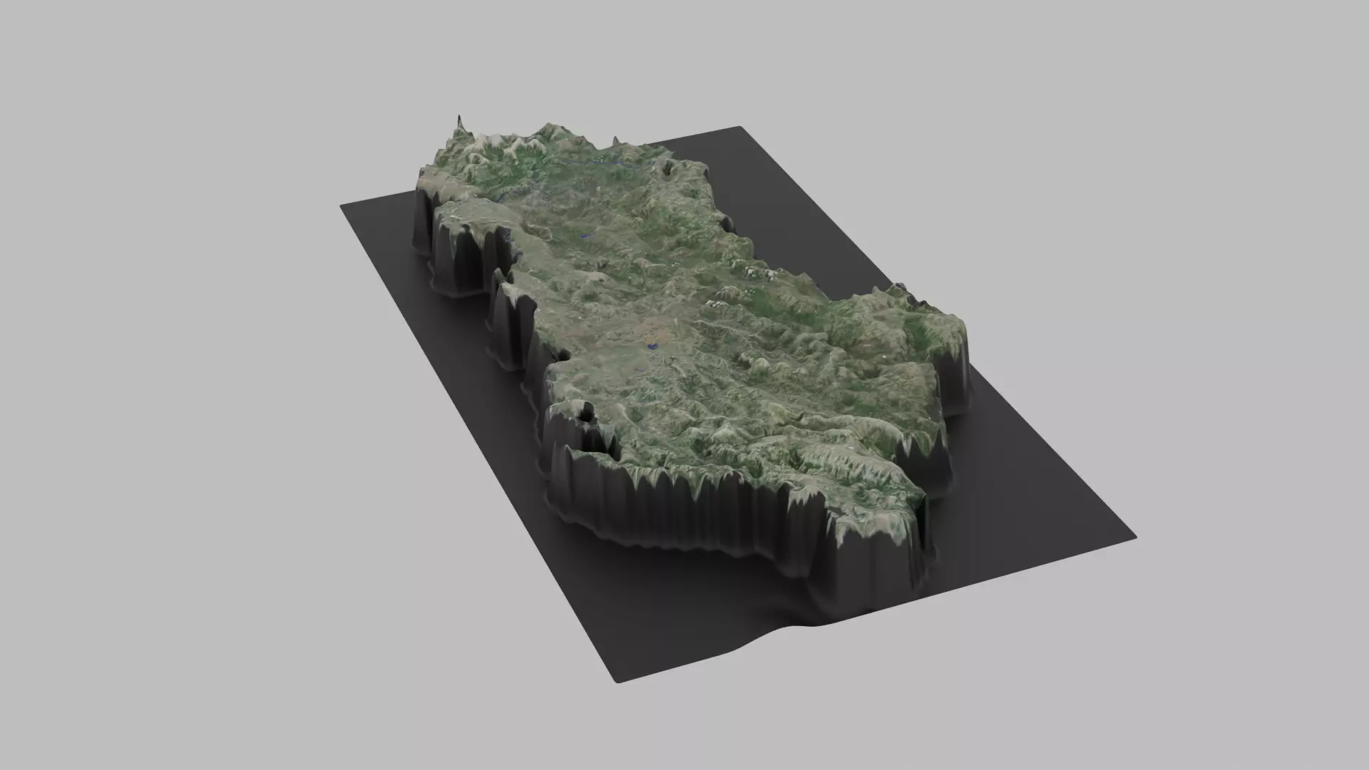 Albania Map Low-poly 3D model_0