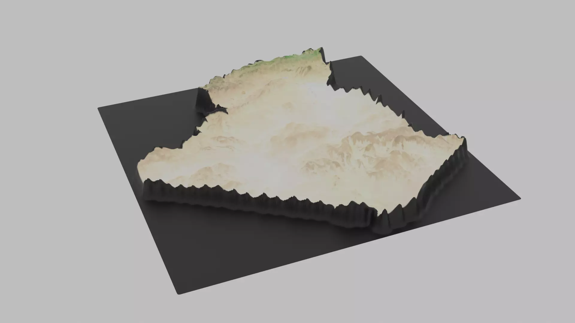 Algeria Map Low-poly 3D model_0