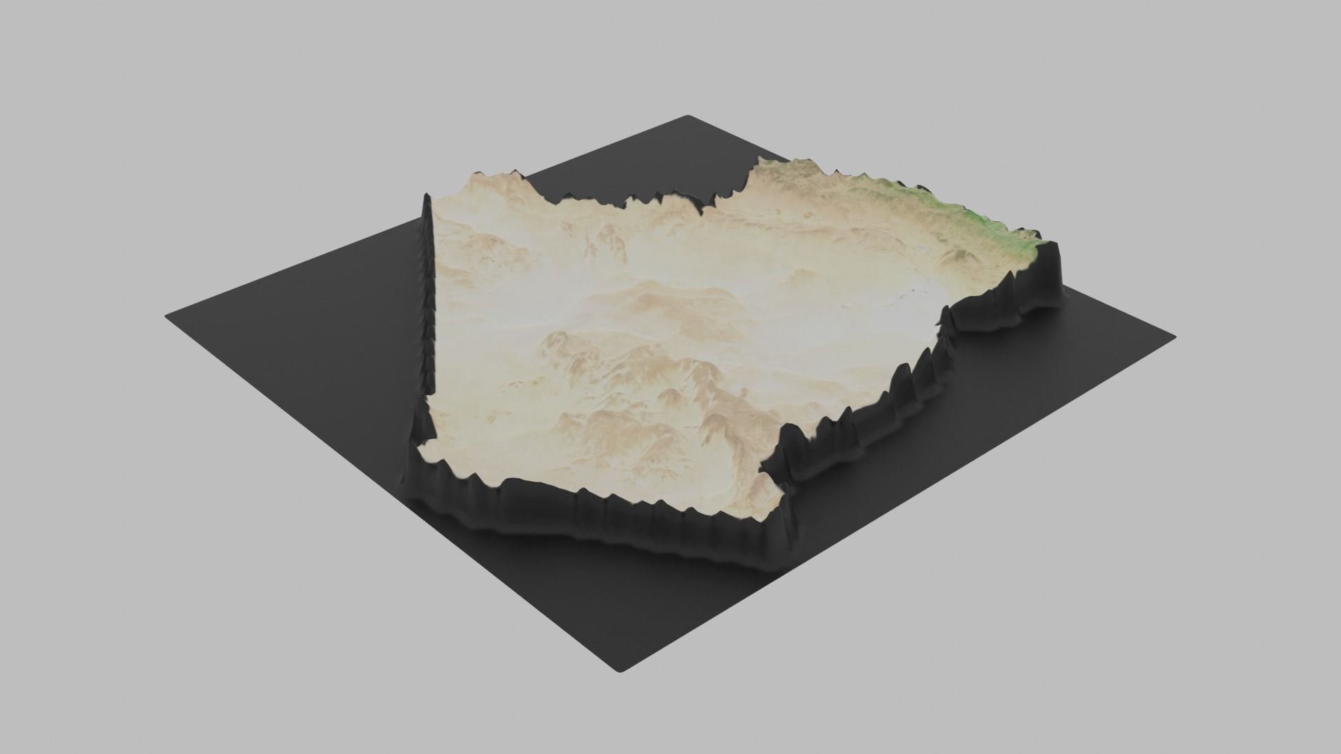 Algeria Map Low-poly 3D model_1
