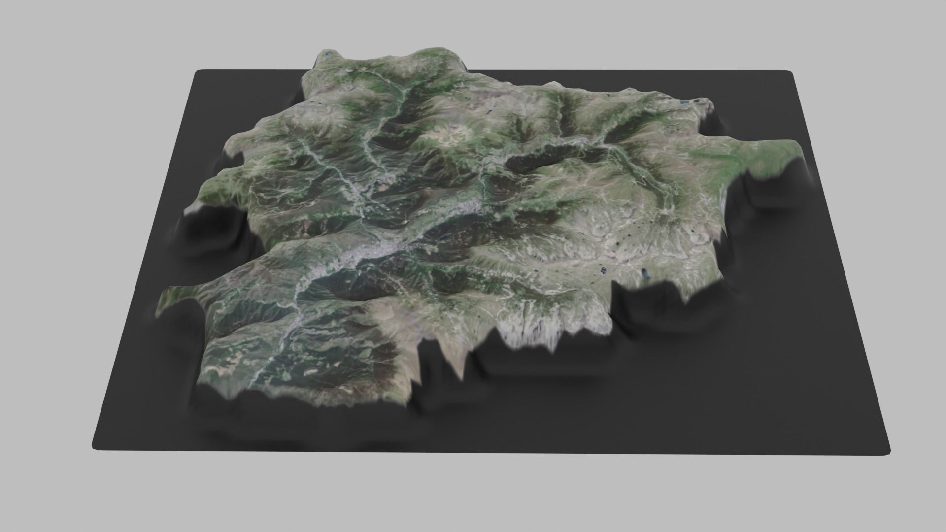 Andorra Map Low-poly 3D model_2