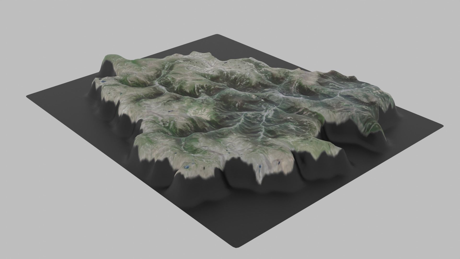 Andorra Map Low-poly 3D model_3