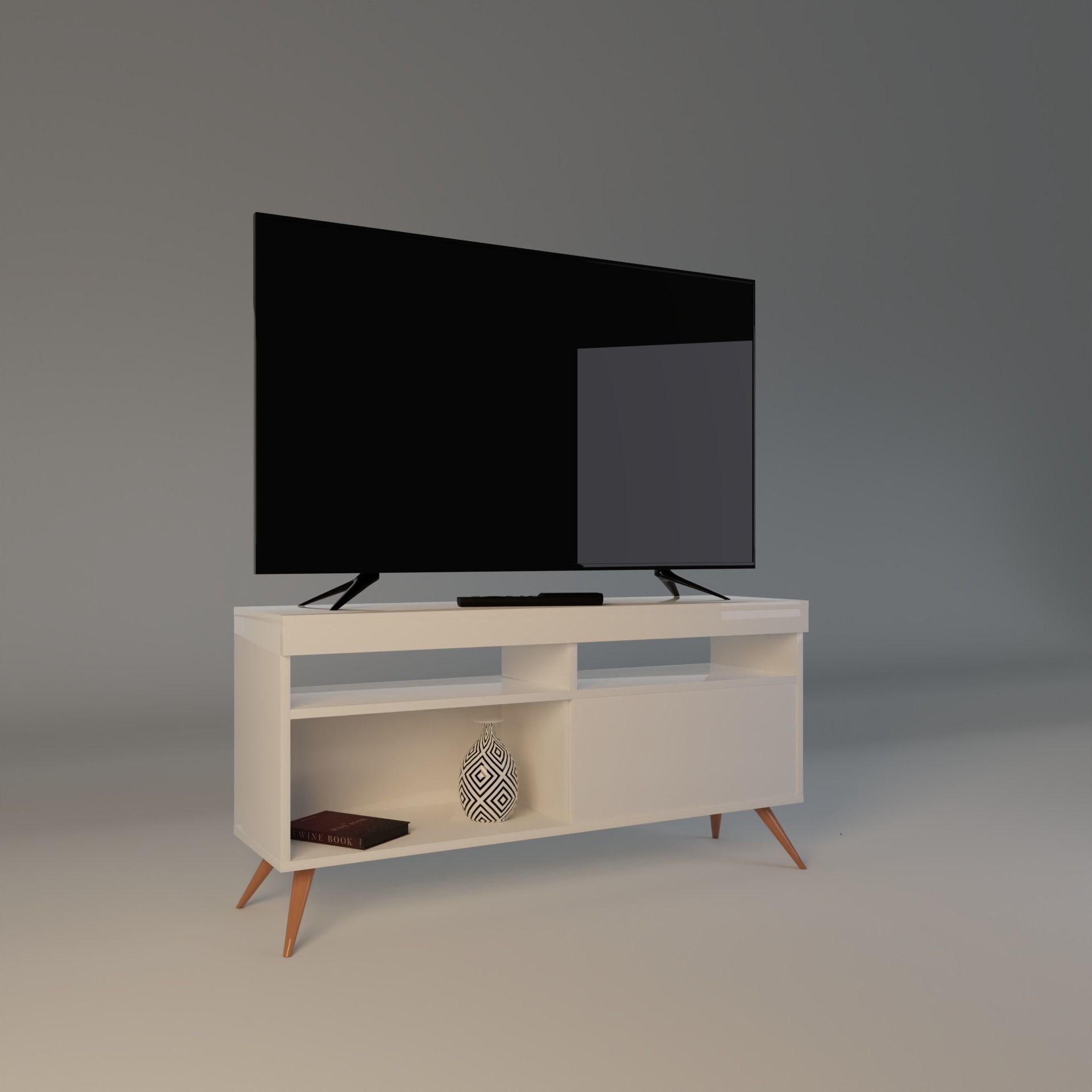 TV Table  Low-poly 3D model_3