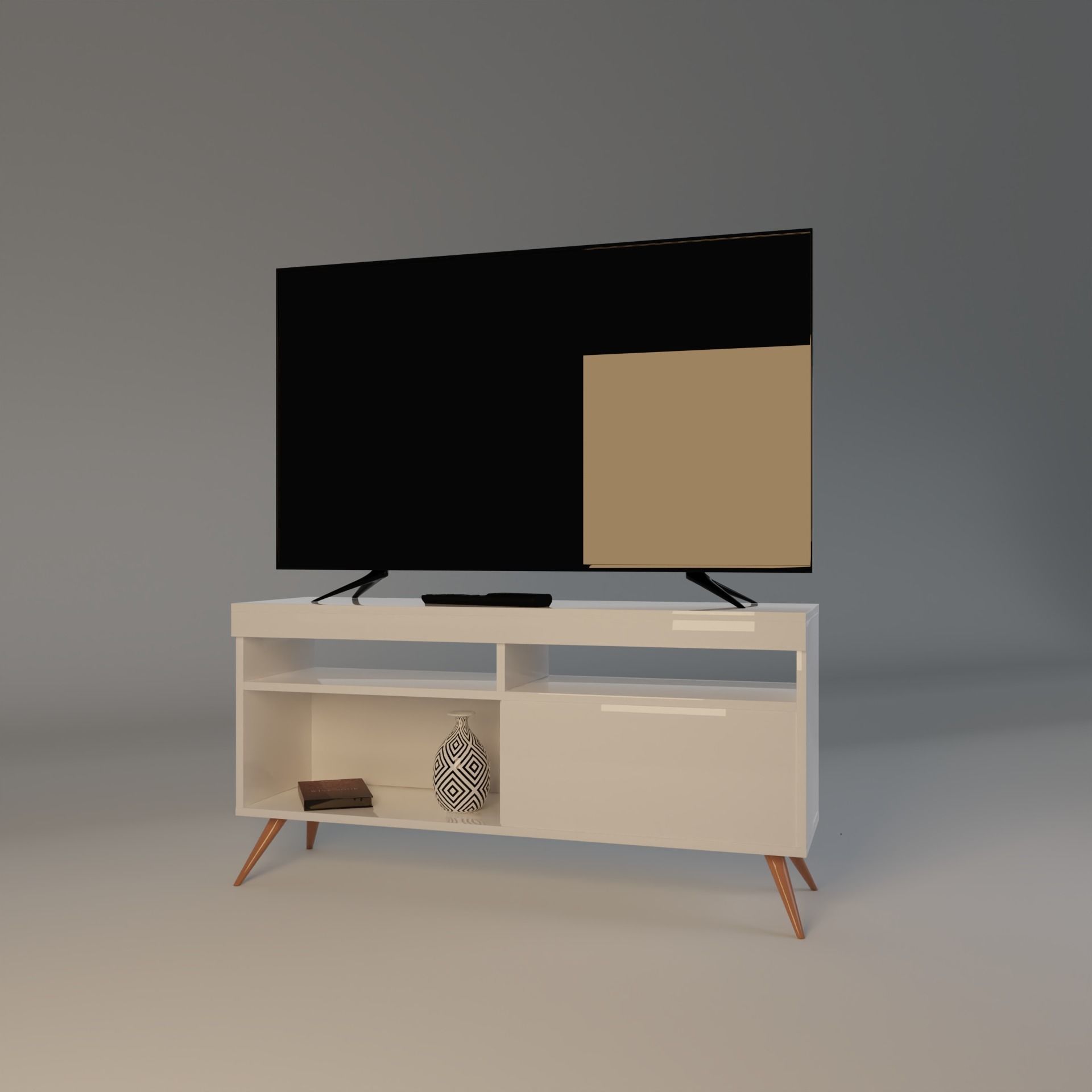 TV Table  Low-poly 3D model_4