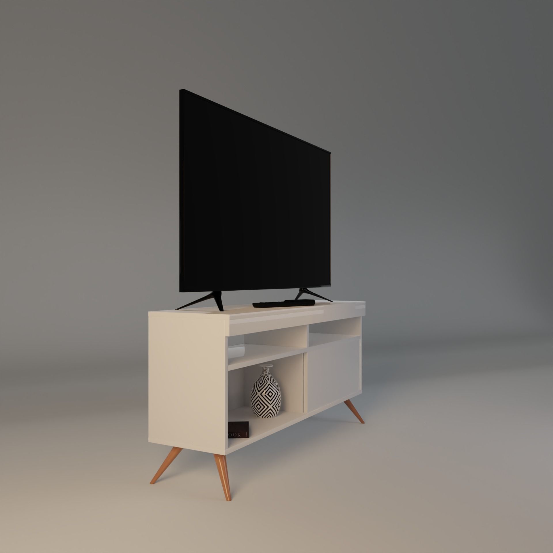 TV Table  Low-poly 3D model_9