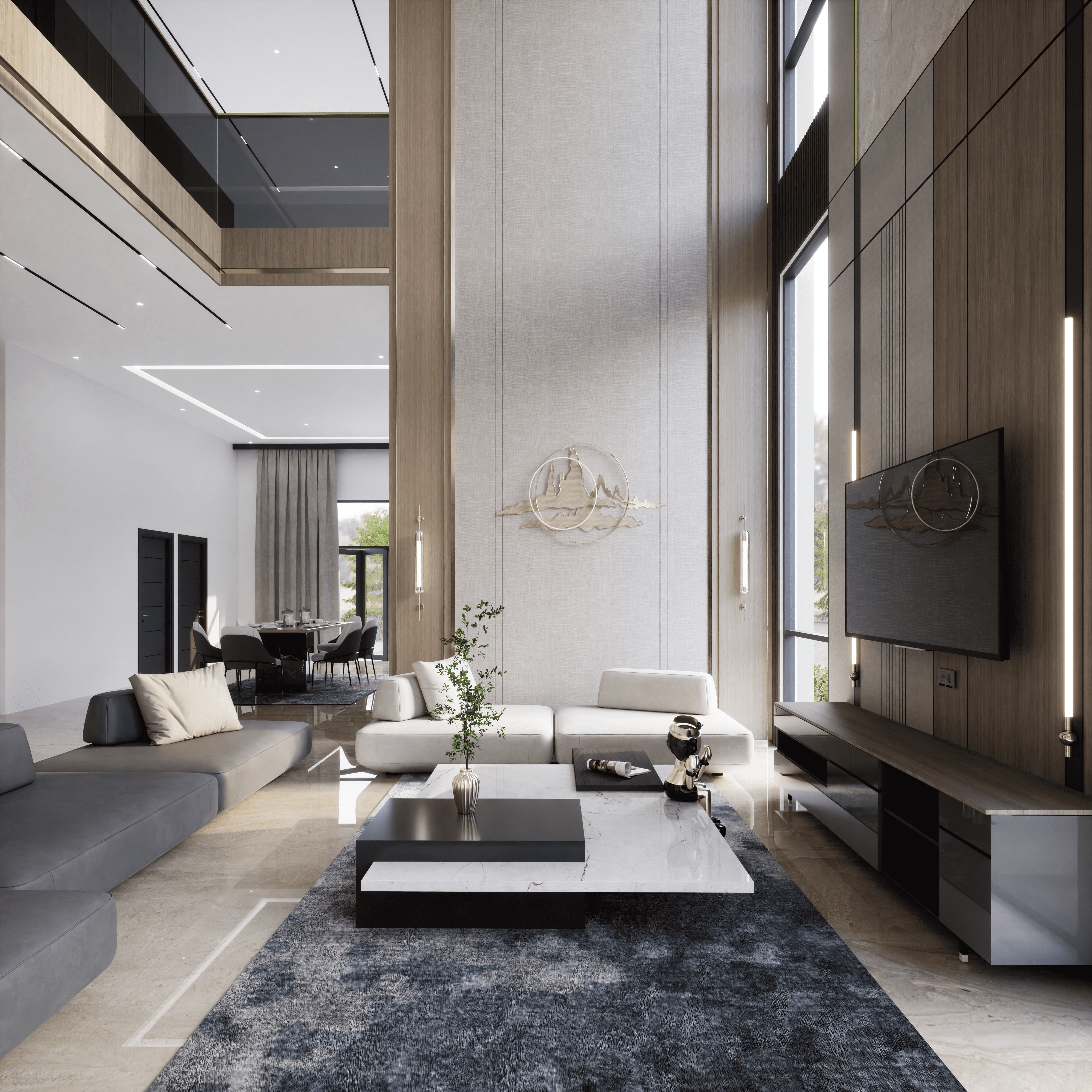 Modern House 3D with Interior furniture 3D model_16