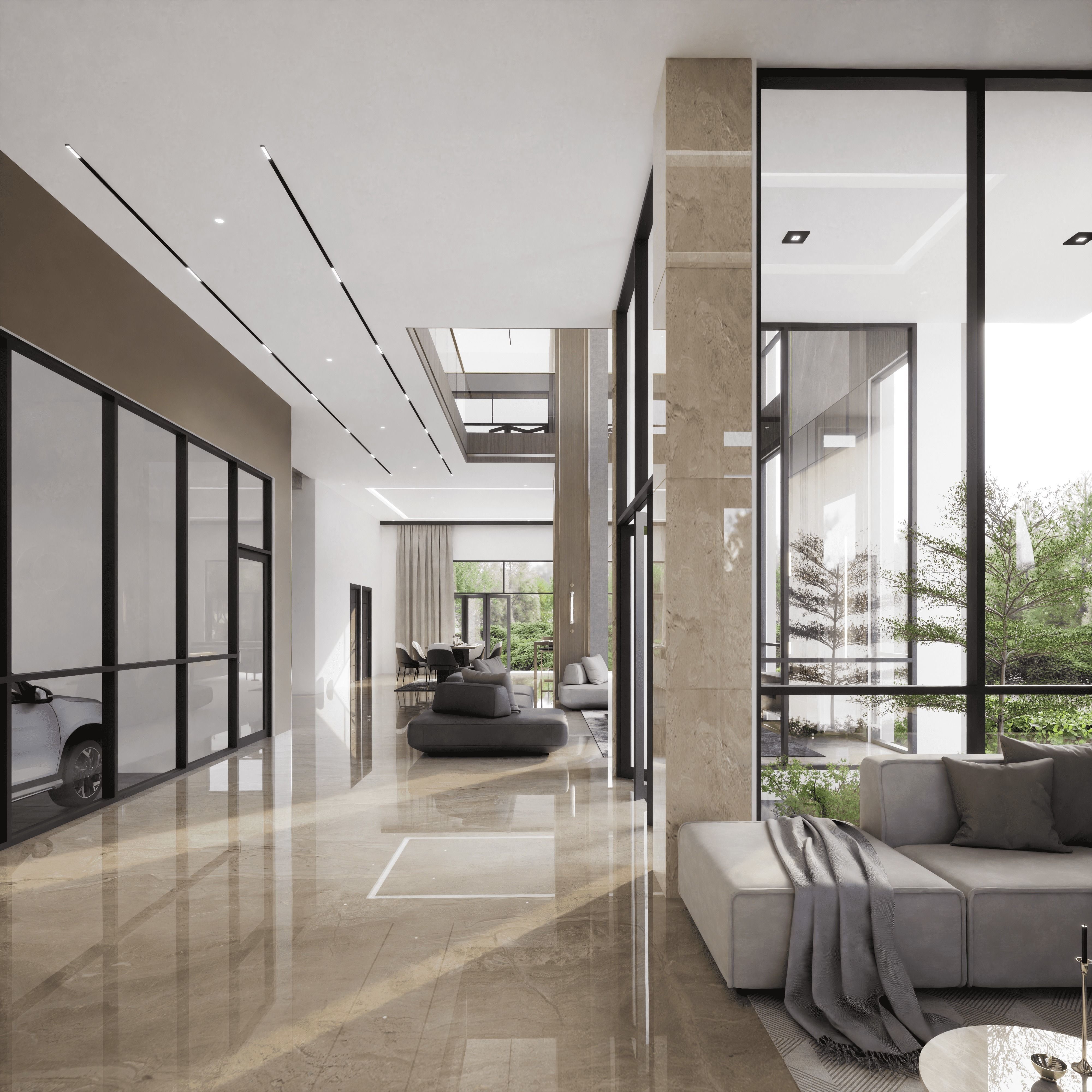 Modern House 3D with Interior furniture 3D model_11