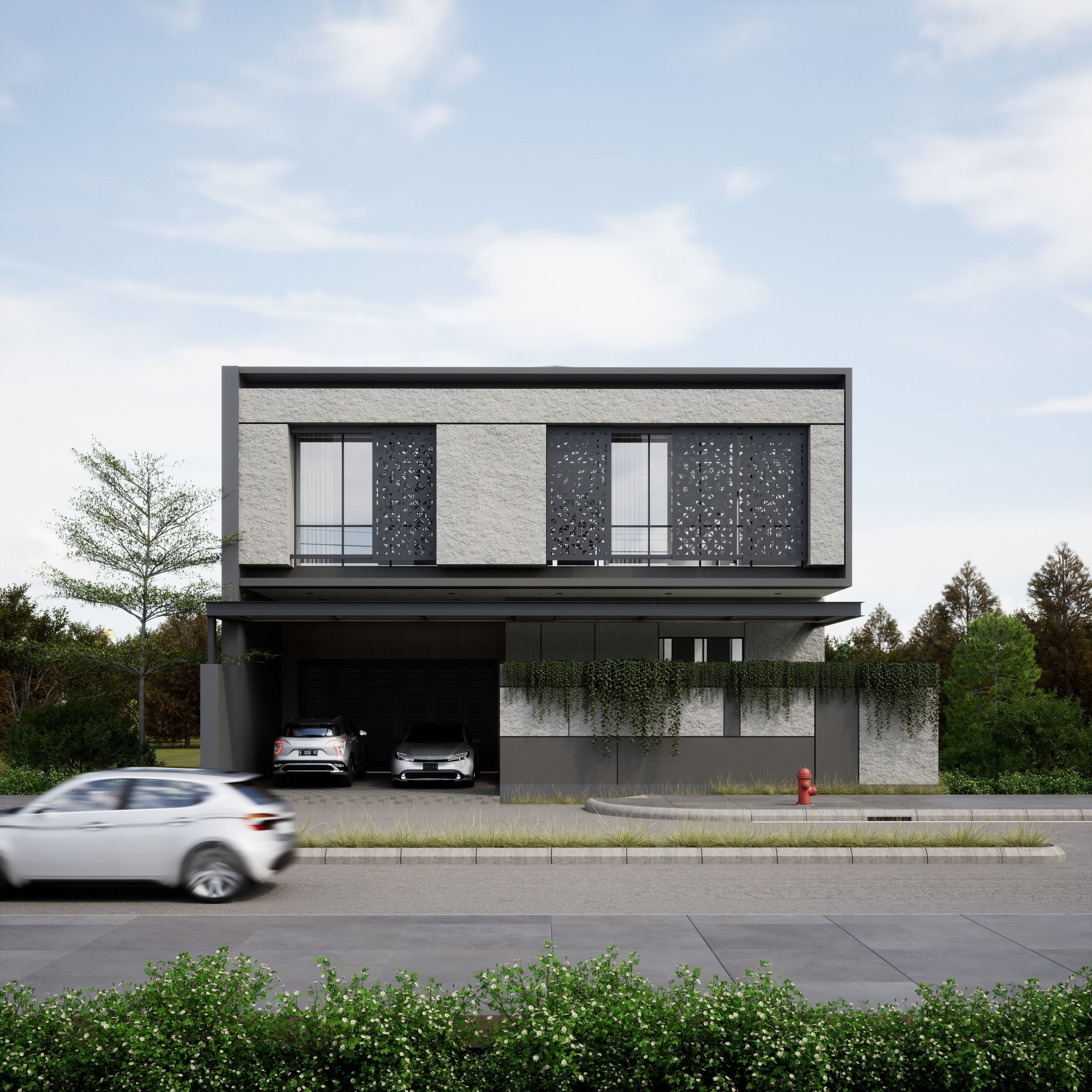 Modern House 3D with Interior furniture 3D model_5