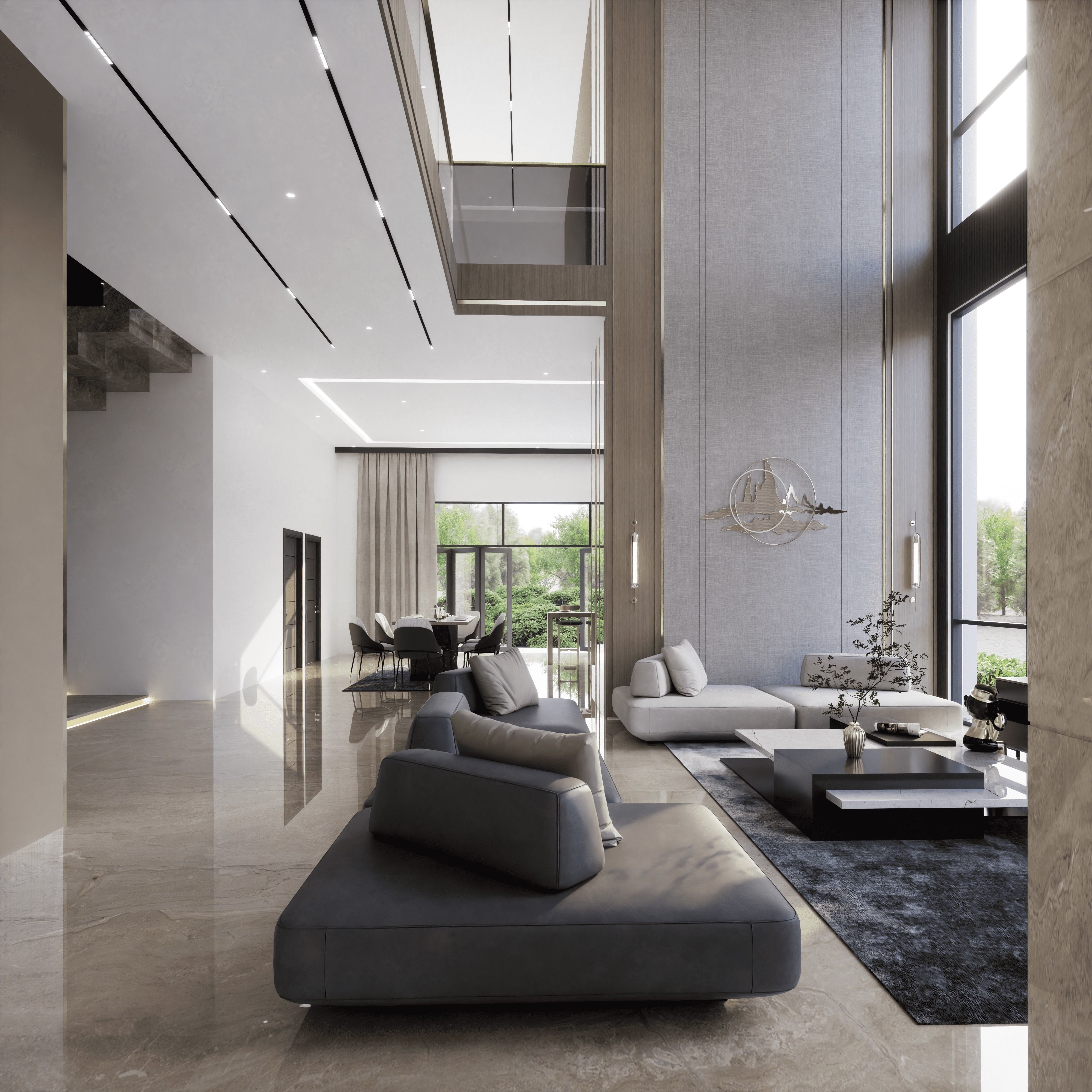 Modern House 3D with Interior furniture 3D model_15