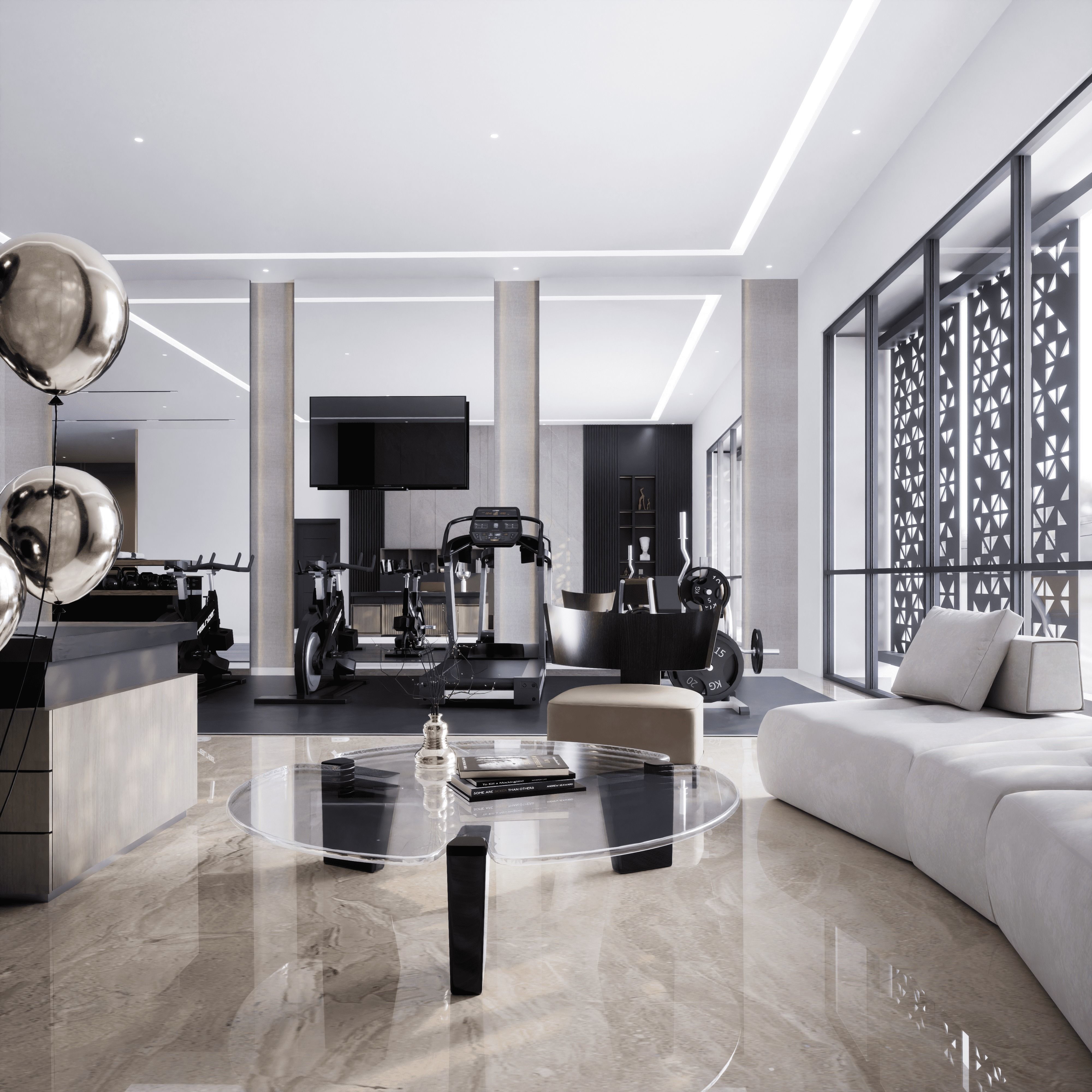 Modern House 3D with Interior furniture 3D model_10