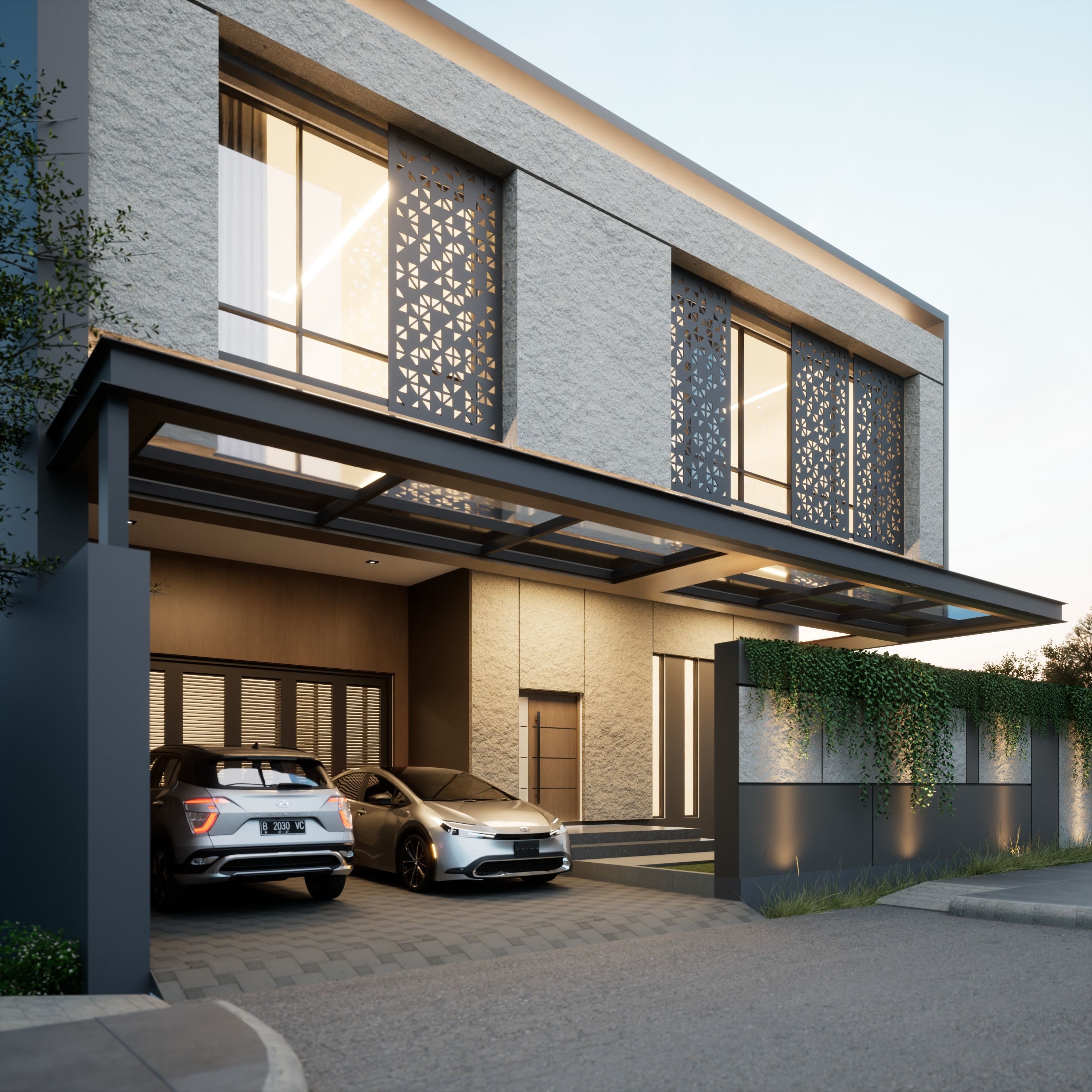 Modern House 3D with Interior furniture 3D model_2