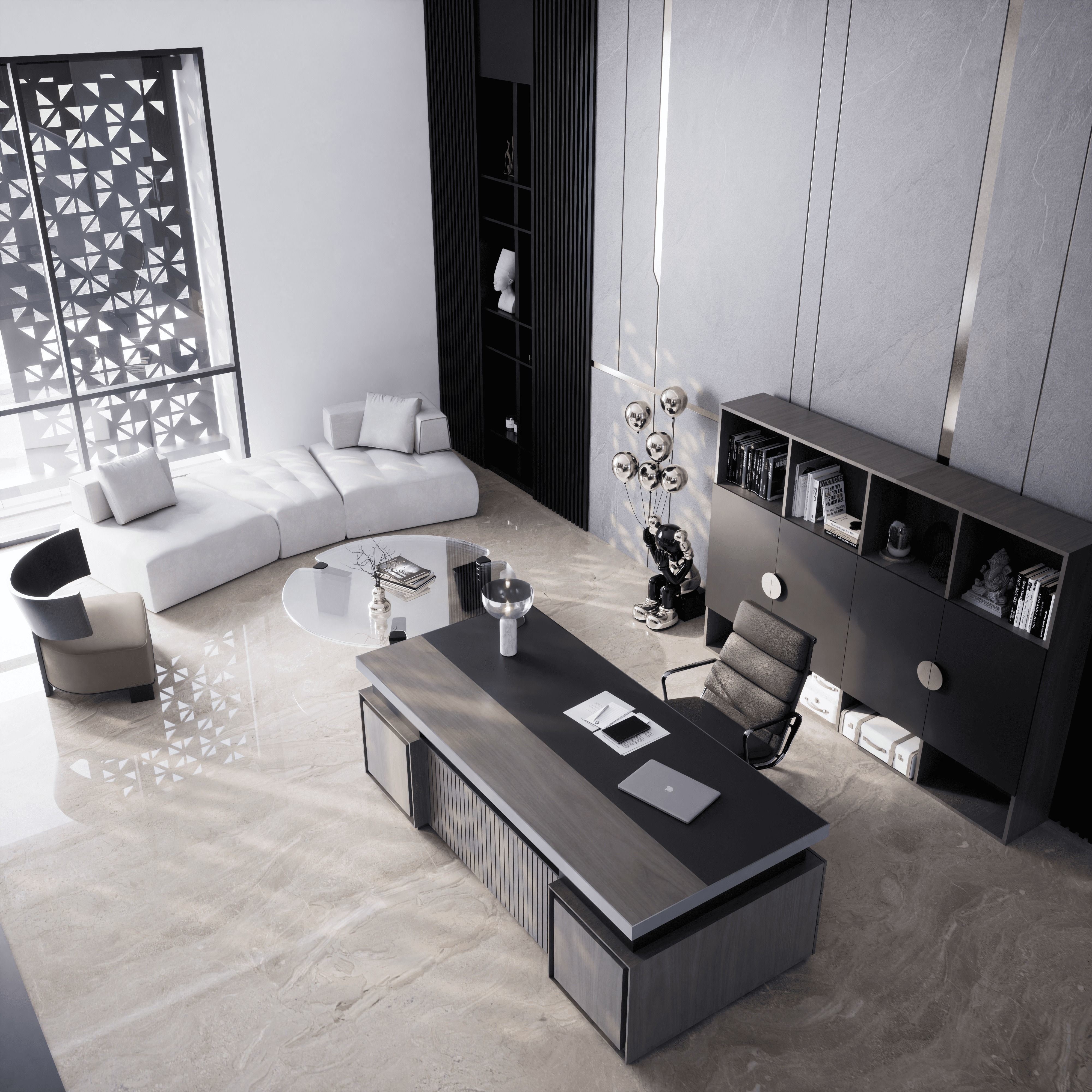 Modern House 3D with Interior furniture 3D model_7