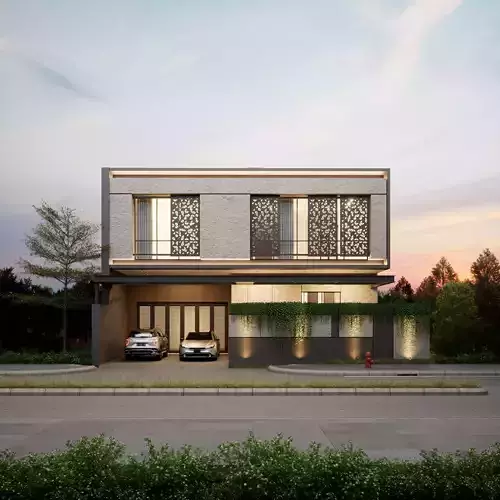 Modern House 3D with Interior furniture
