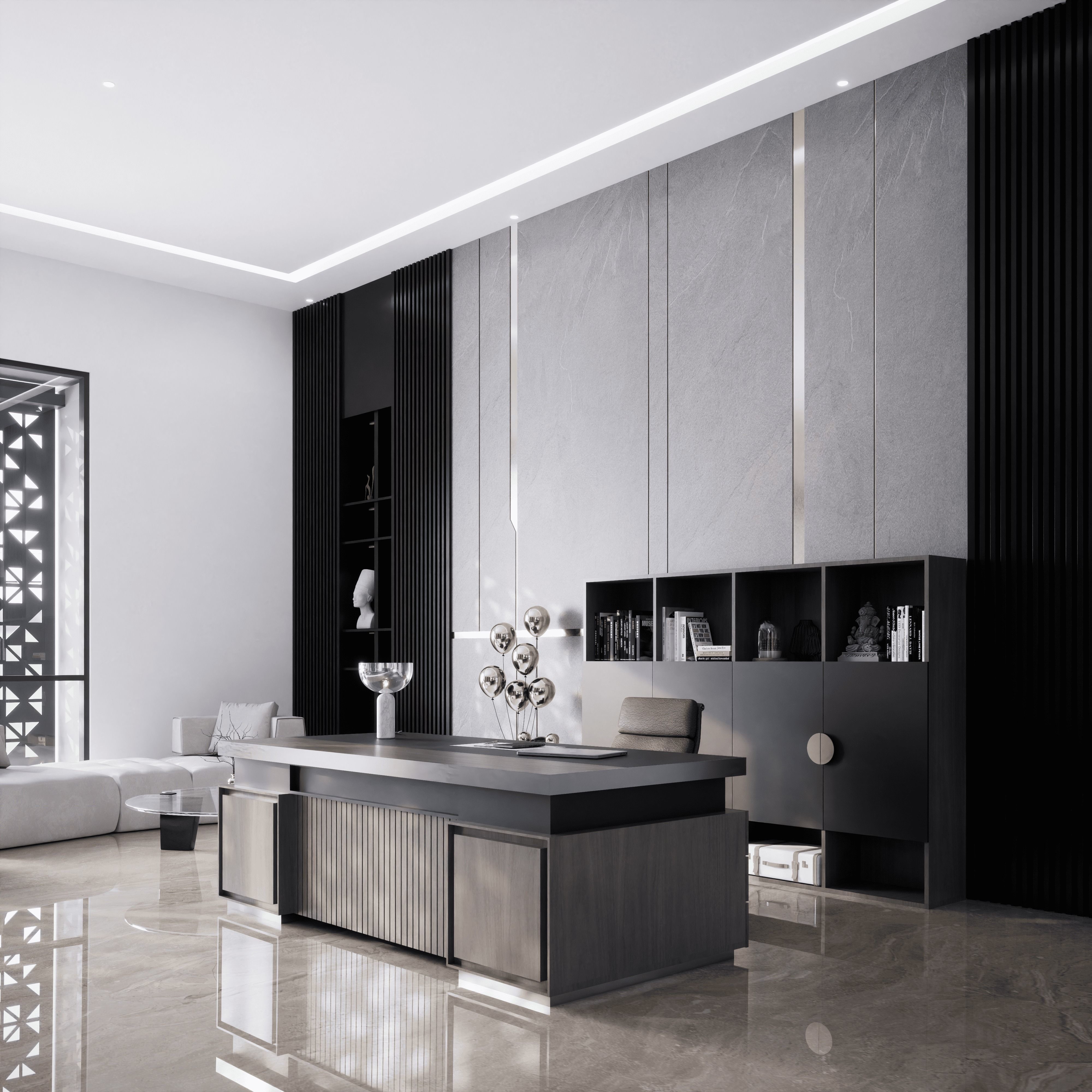 Modern House 3D with Interior furniture 3D model_6