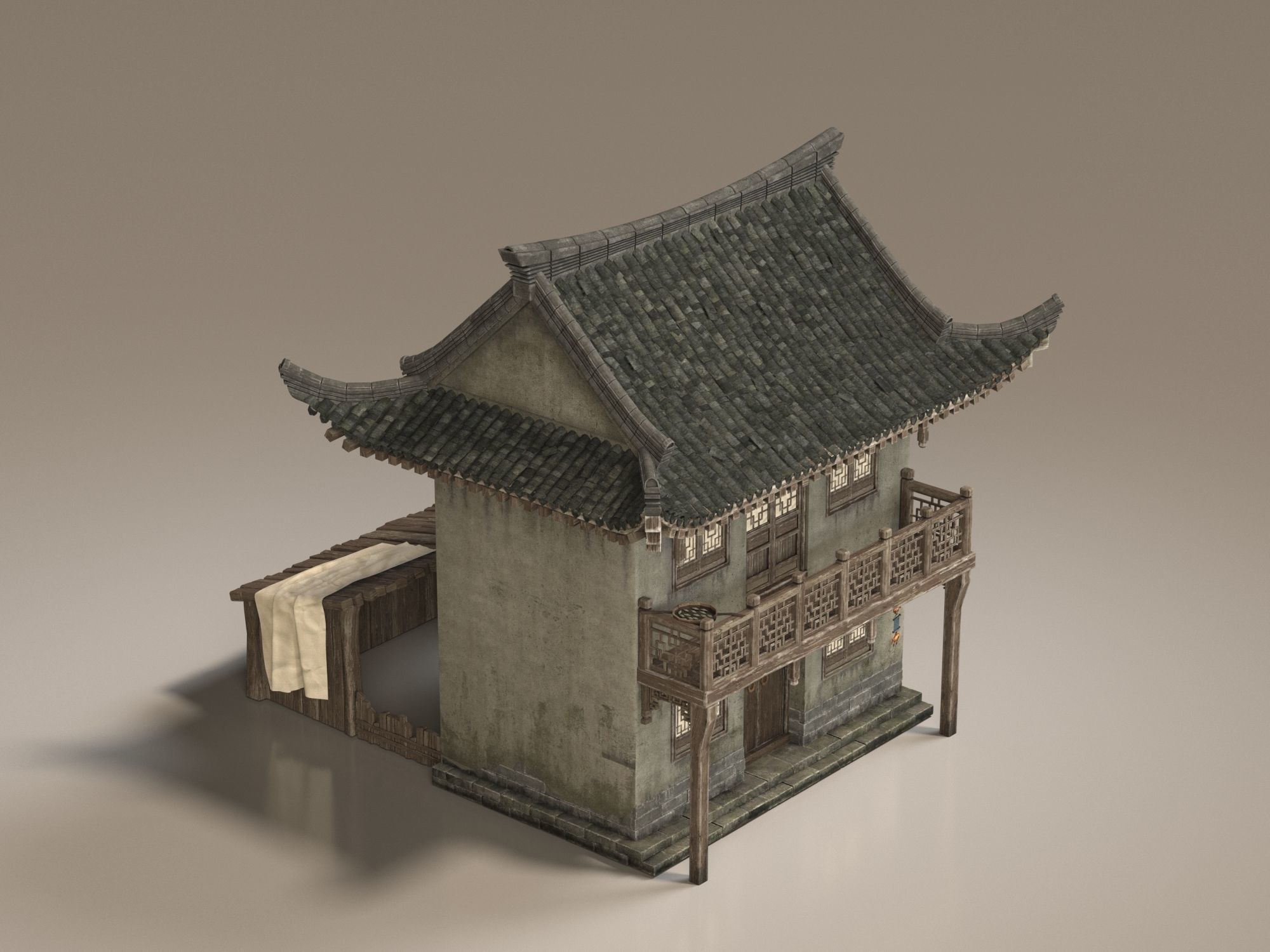 Ancient buildings Chinese ancient architecture 3D model_1