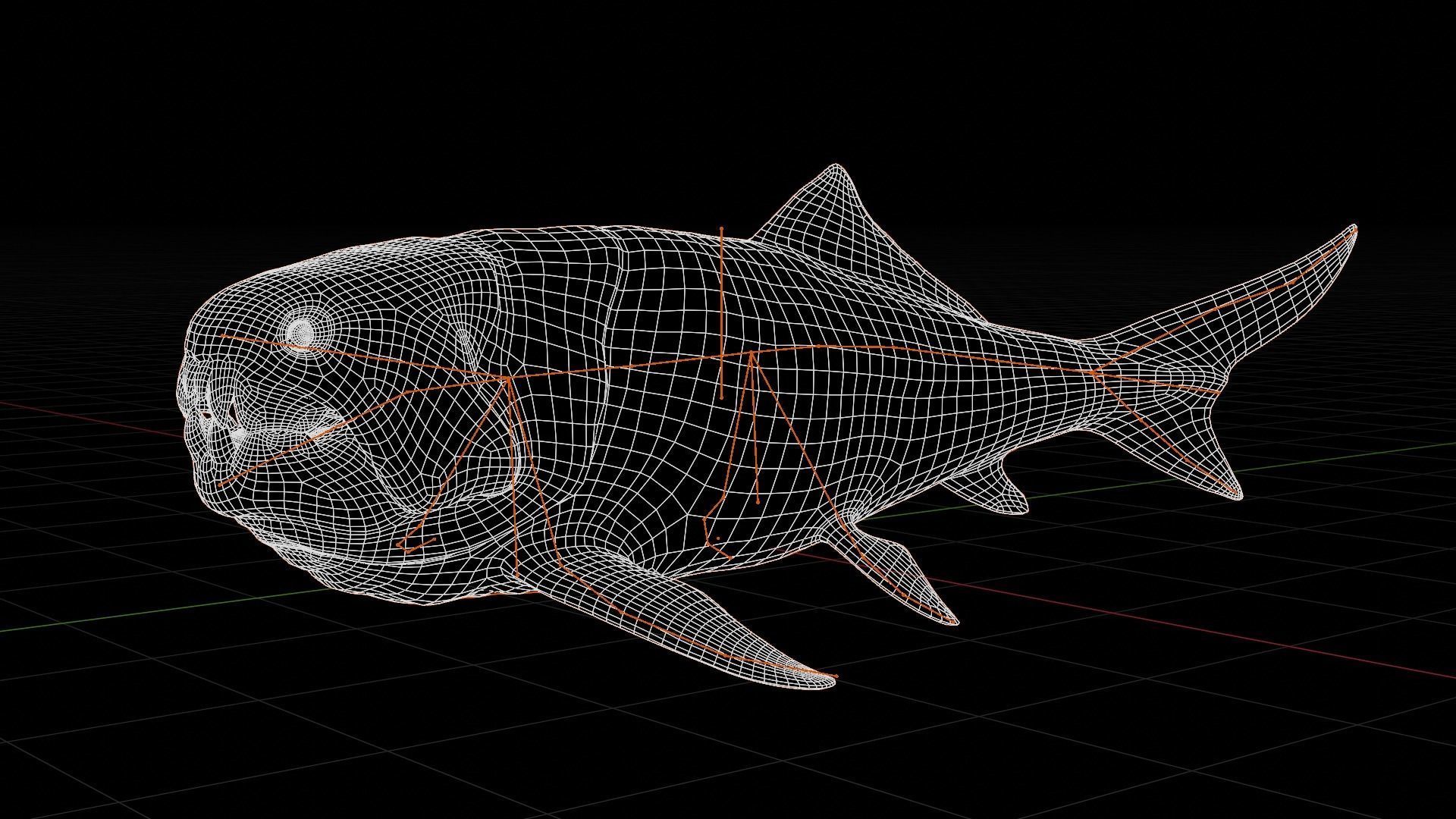 Dunkleosteus Prehistoric Fish Low-poly 3D model_9