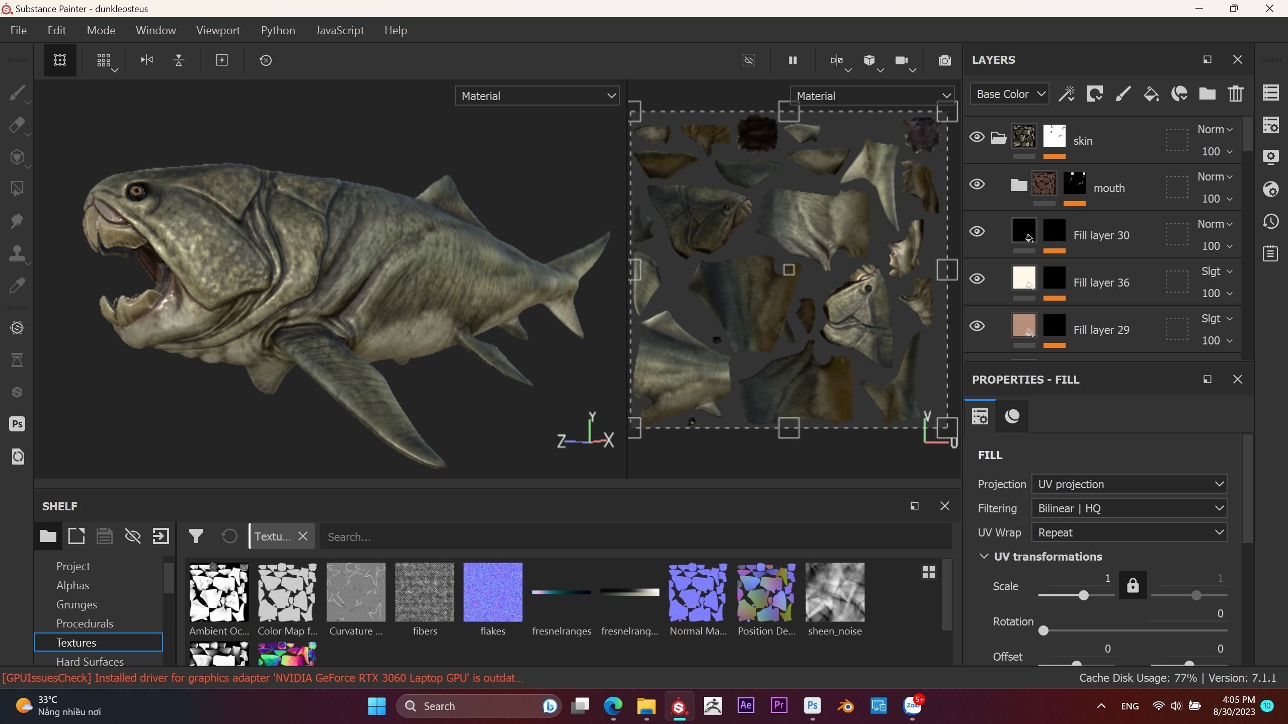 Dunkleosteus Prehistoric Fish Low-poly 3D model_6