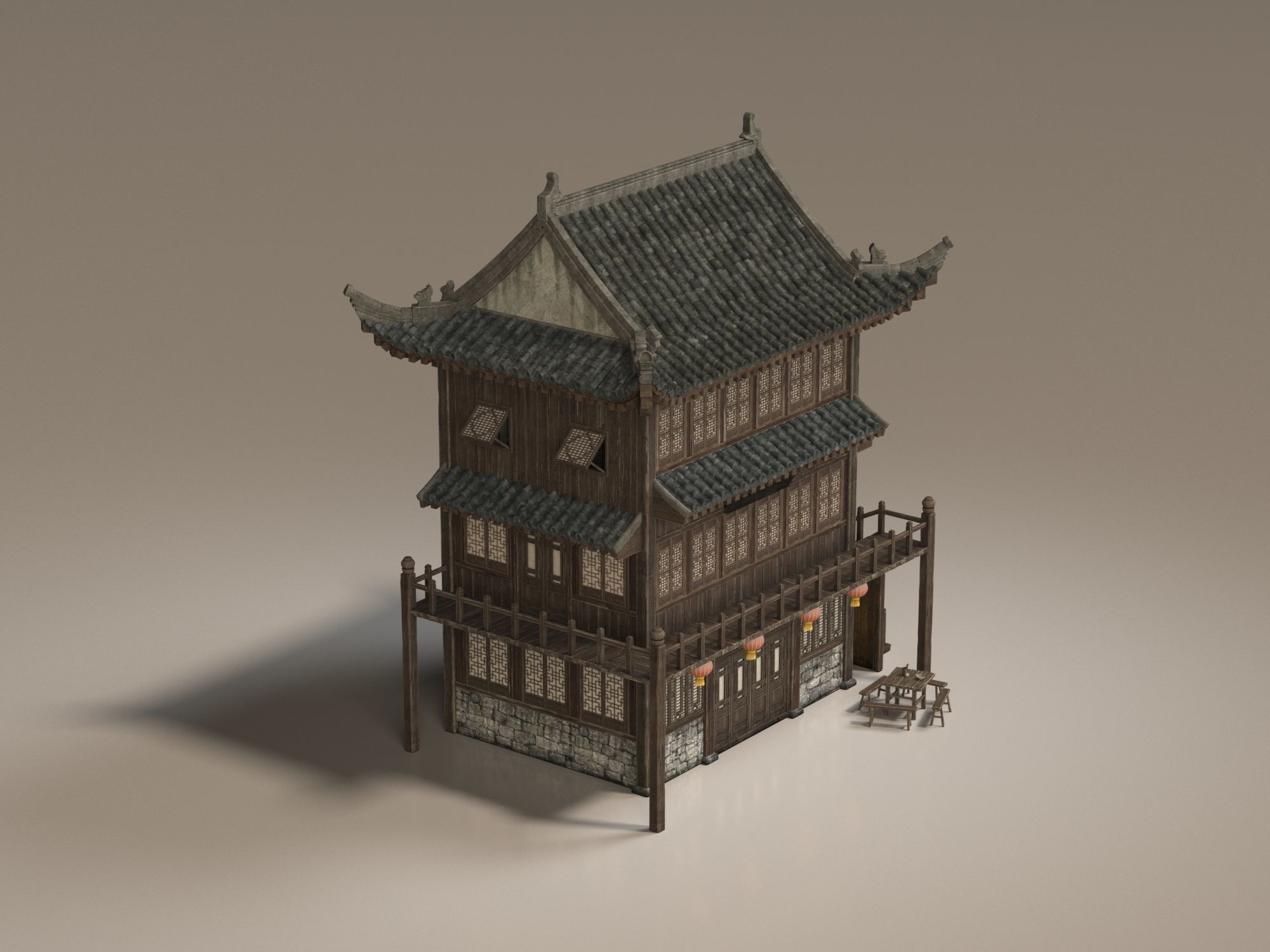 Ancient buildings Chinese Ancient buildings 3D model_1