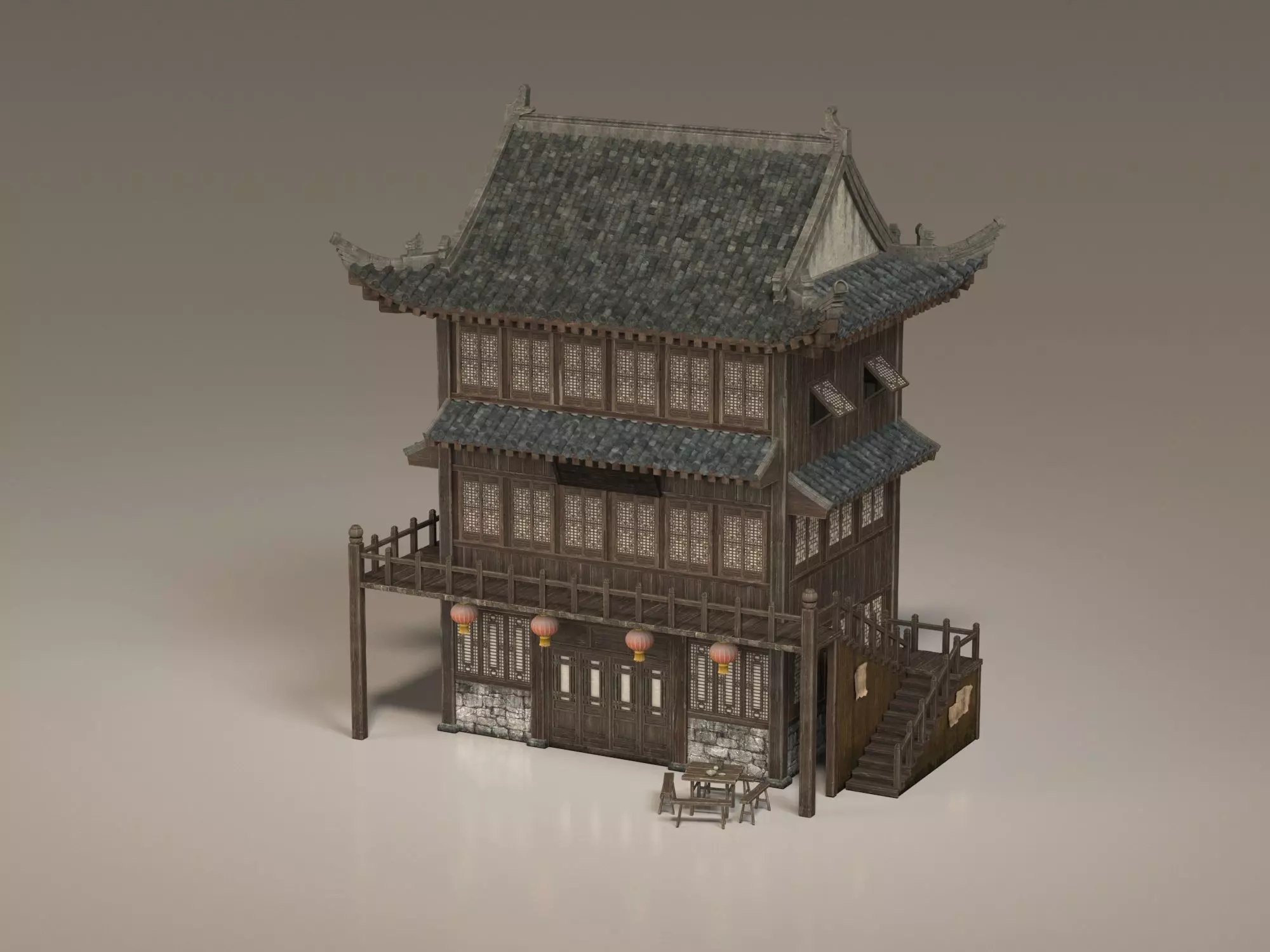 Ancient buildings Chinese Ancient buildings 3D model_0