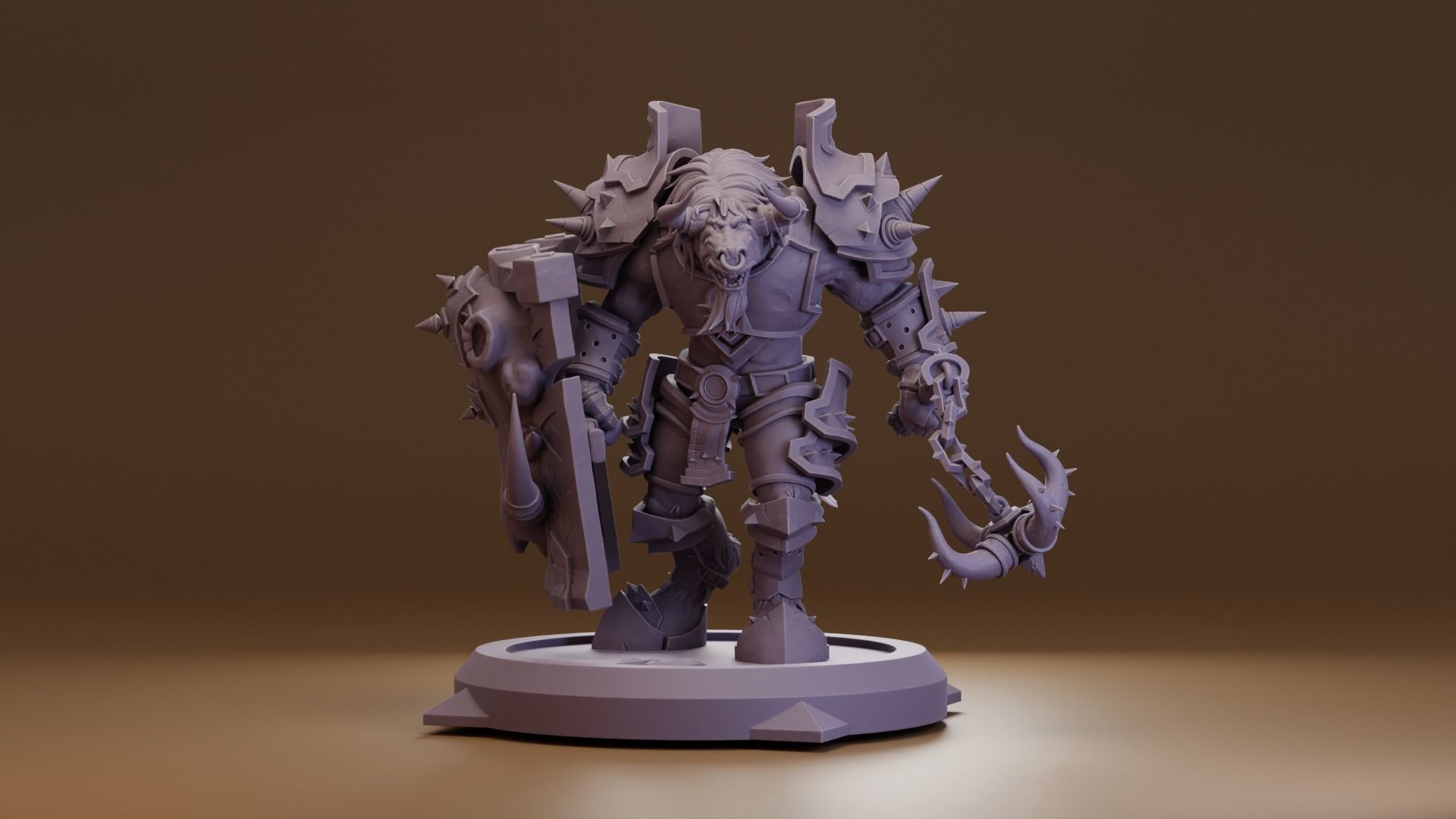 Tauren Warrior  -  World of Warcraft 3D print model_2