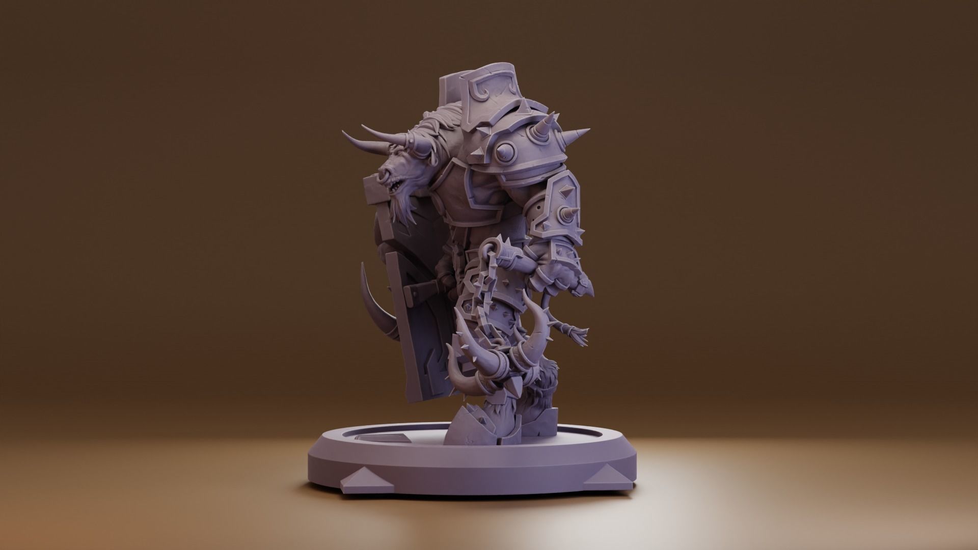 Tauren Warrior  -  World of Warcraft 3D print model_3