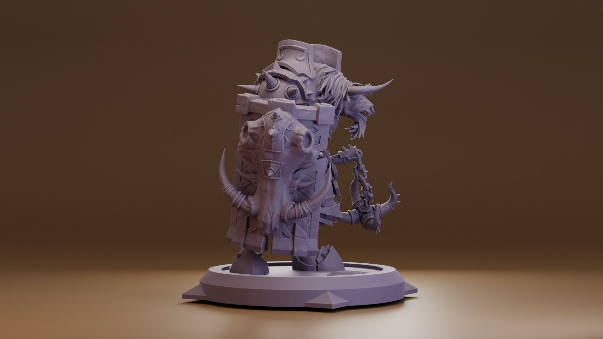 Tauren Warrior  -  World of Warcraft 3D print model_4