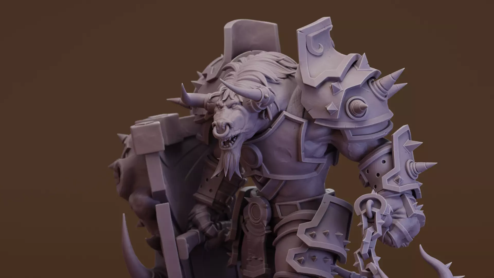 Tauren Warrior  -  World of Warcraft 3D print model_0