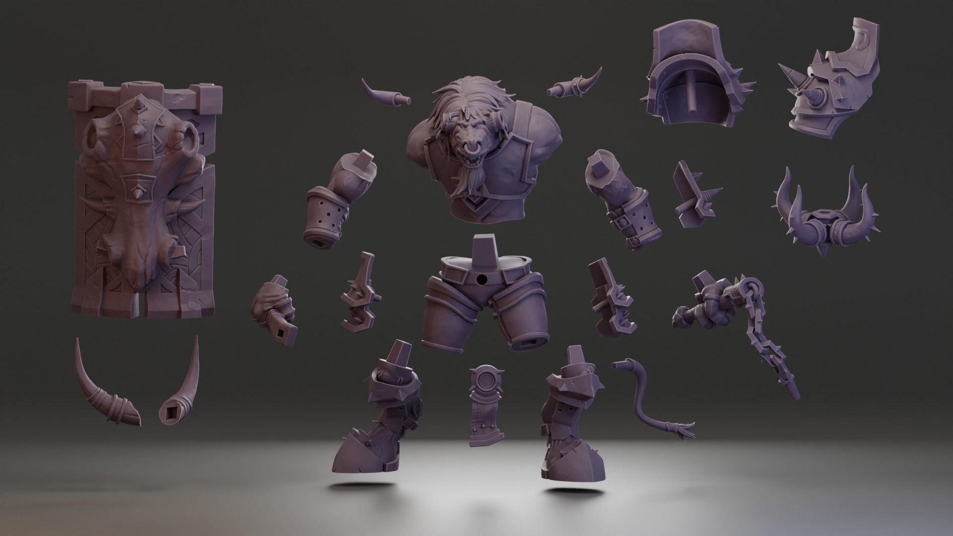 Tauren Warrior  -  World of Warcraft 3D print model_8