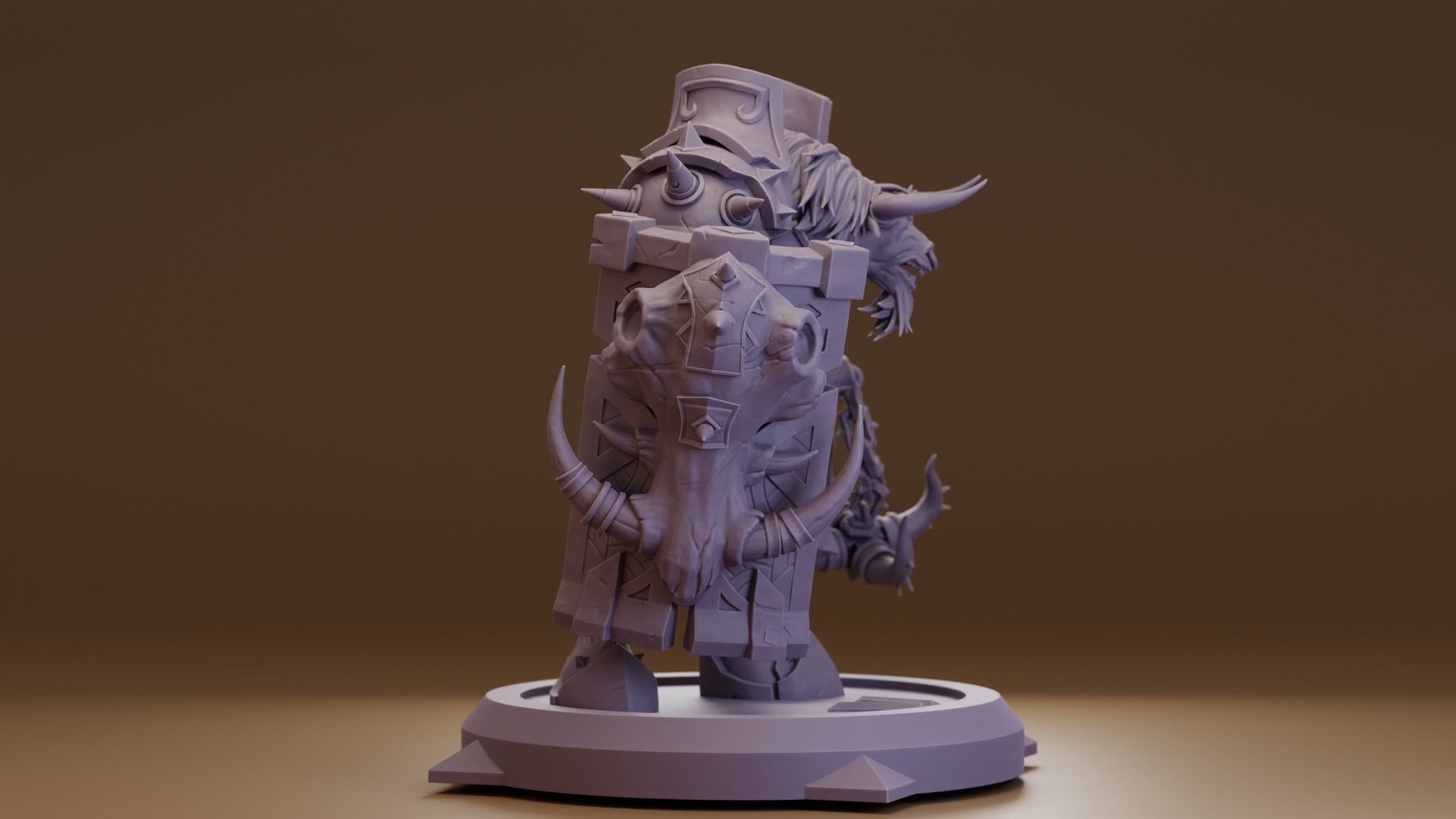 Tauren Warrior  -  World of Warcraft 3D print model_6