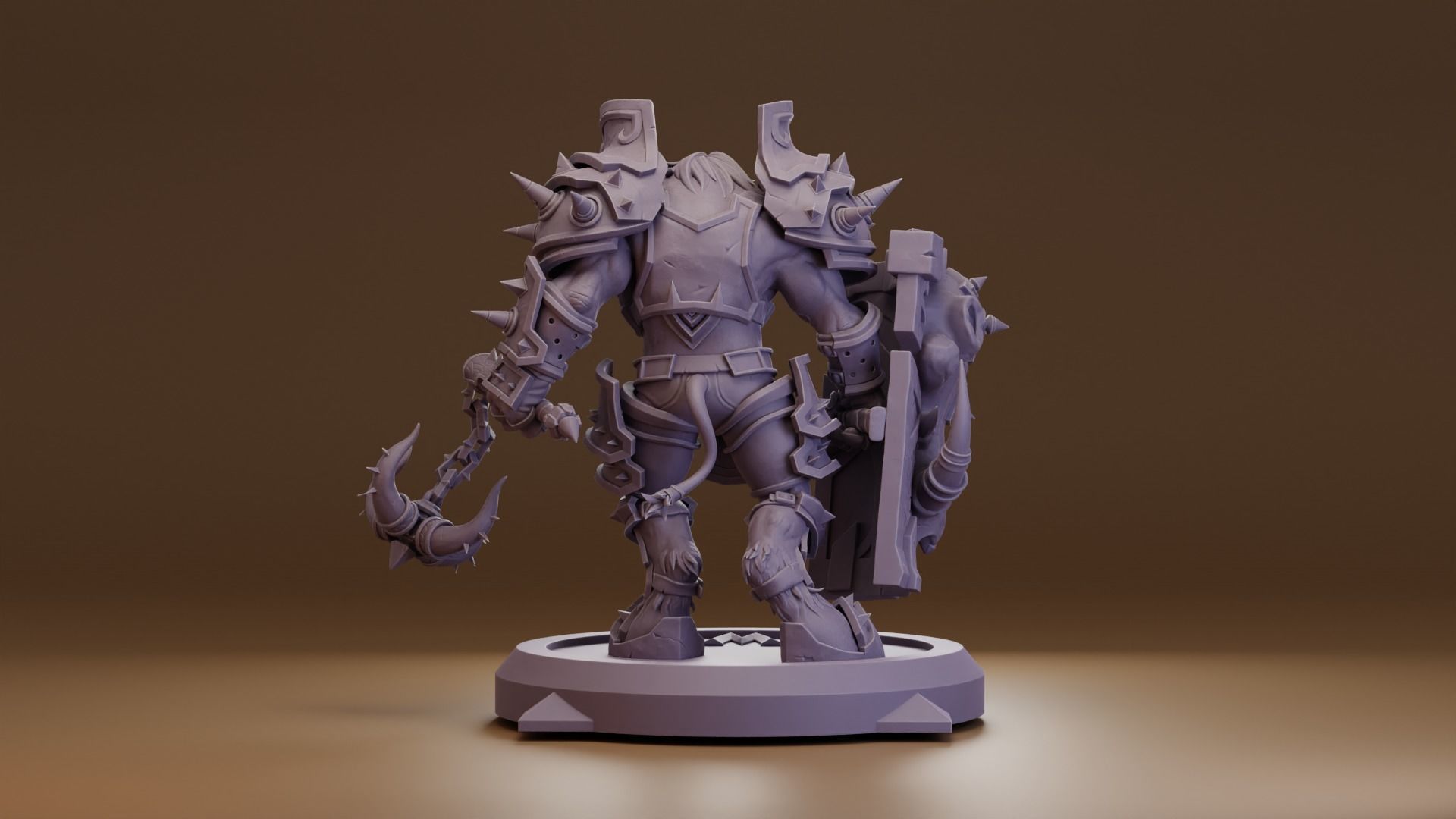 Tauren Warrior  -  World of Warcraft 3D print model_5