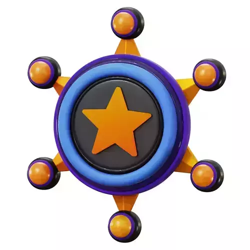Sheriff Badge 3D Icon
