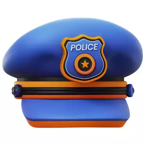 Police Cap 3D Icon
