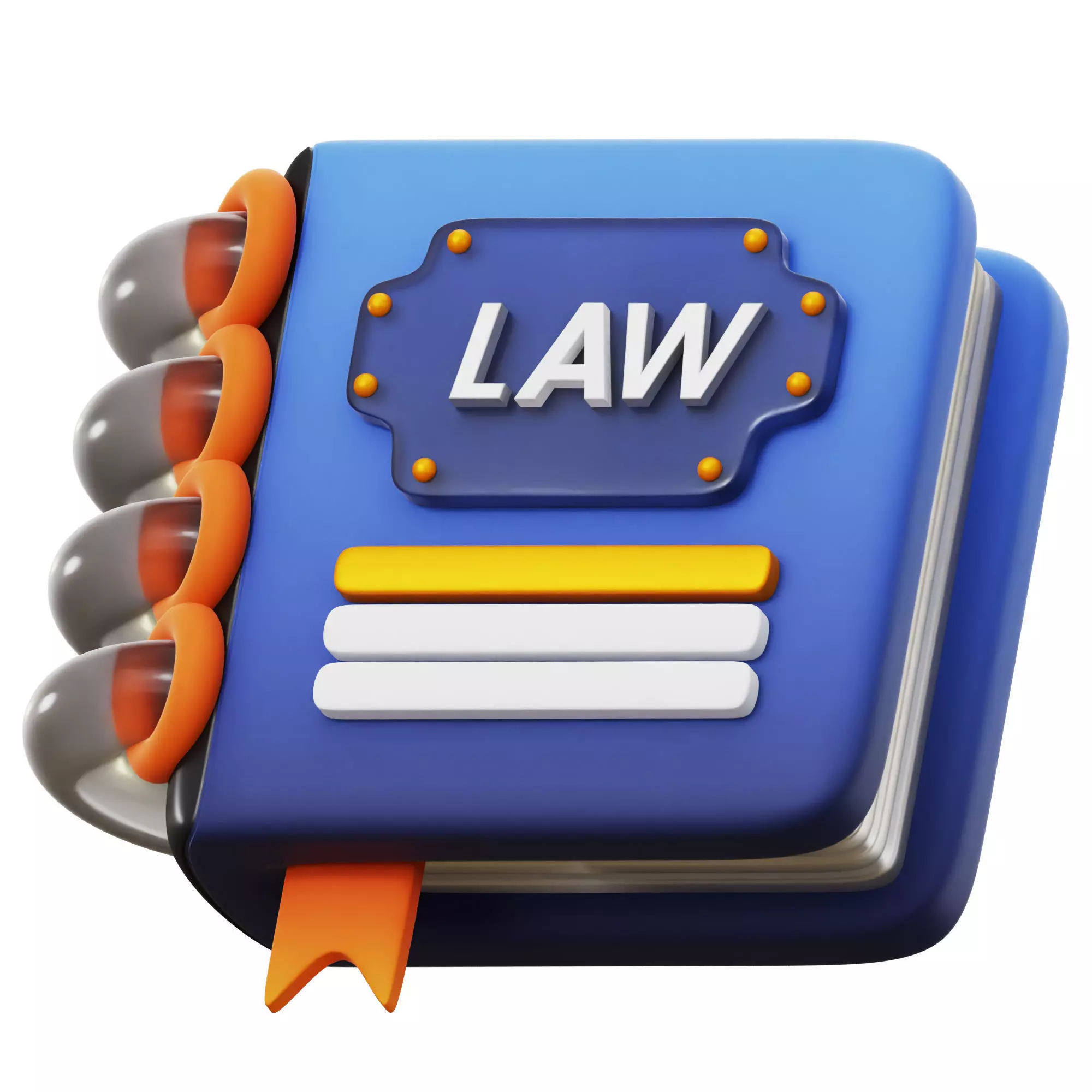 Law Book 3D Icon Low-poly 3D model_0