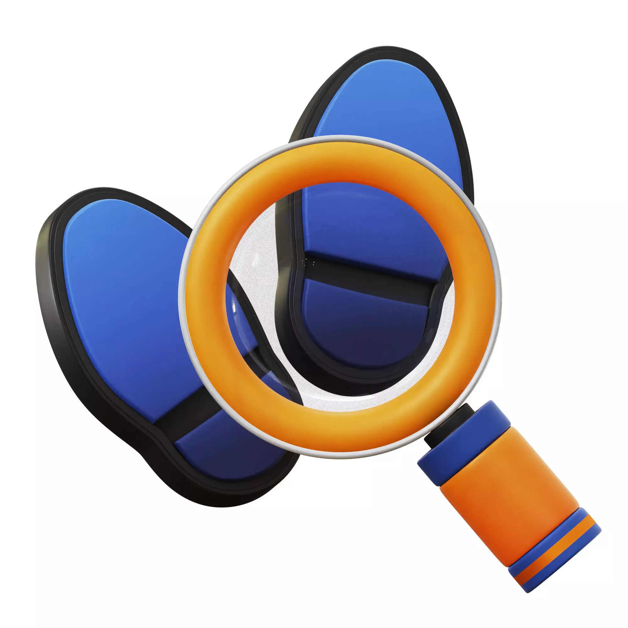 Search Footprint 3D Icon Low-poly 3D model_0