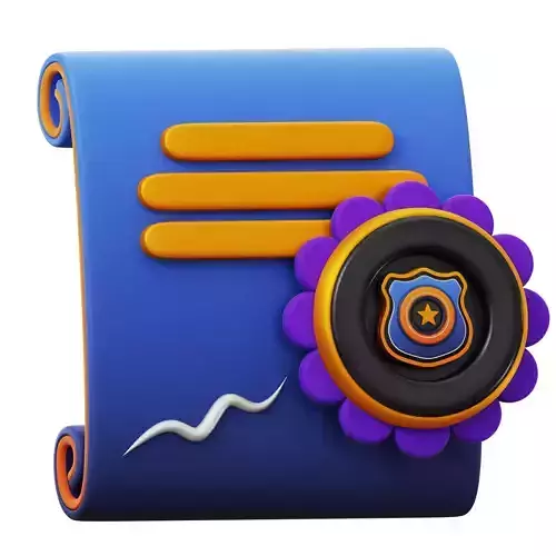 Police Certificate 3D Icon