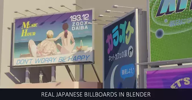  Low-Poly Japanese Billboards with 10 Ready-to-use Ads