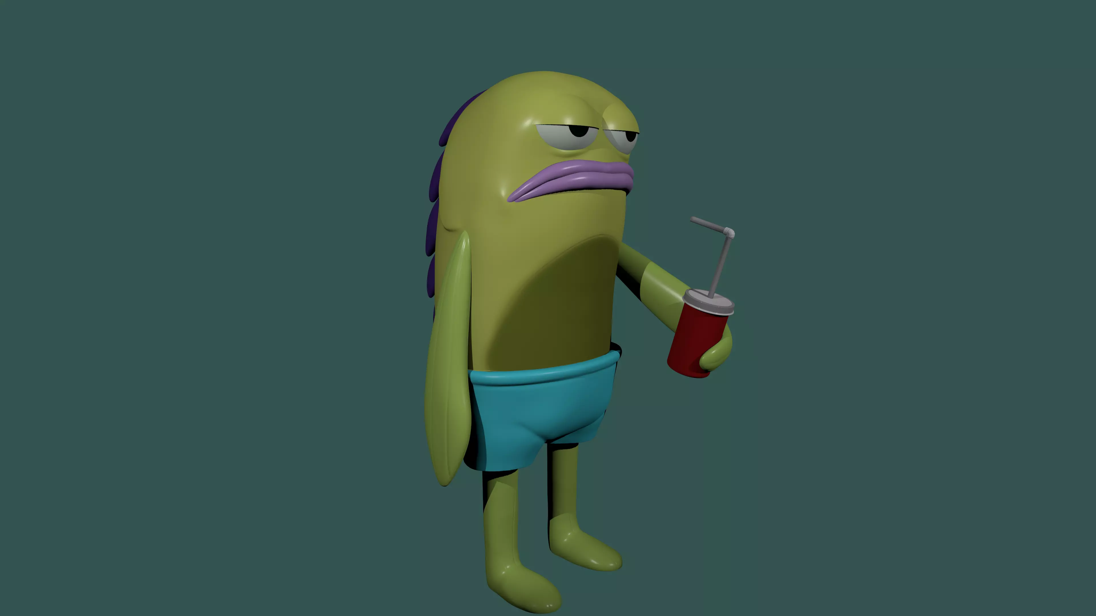 MEME PEZ PERCA BOB ESPONJA CON REFRESCO 3D print model