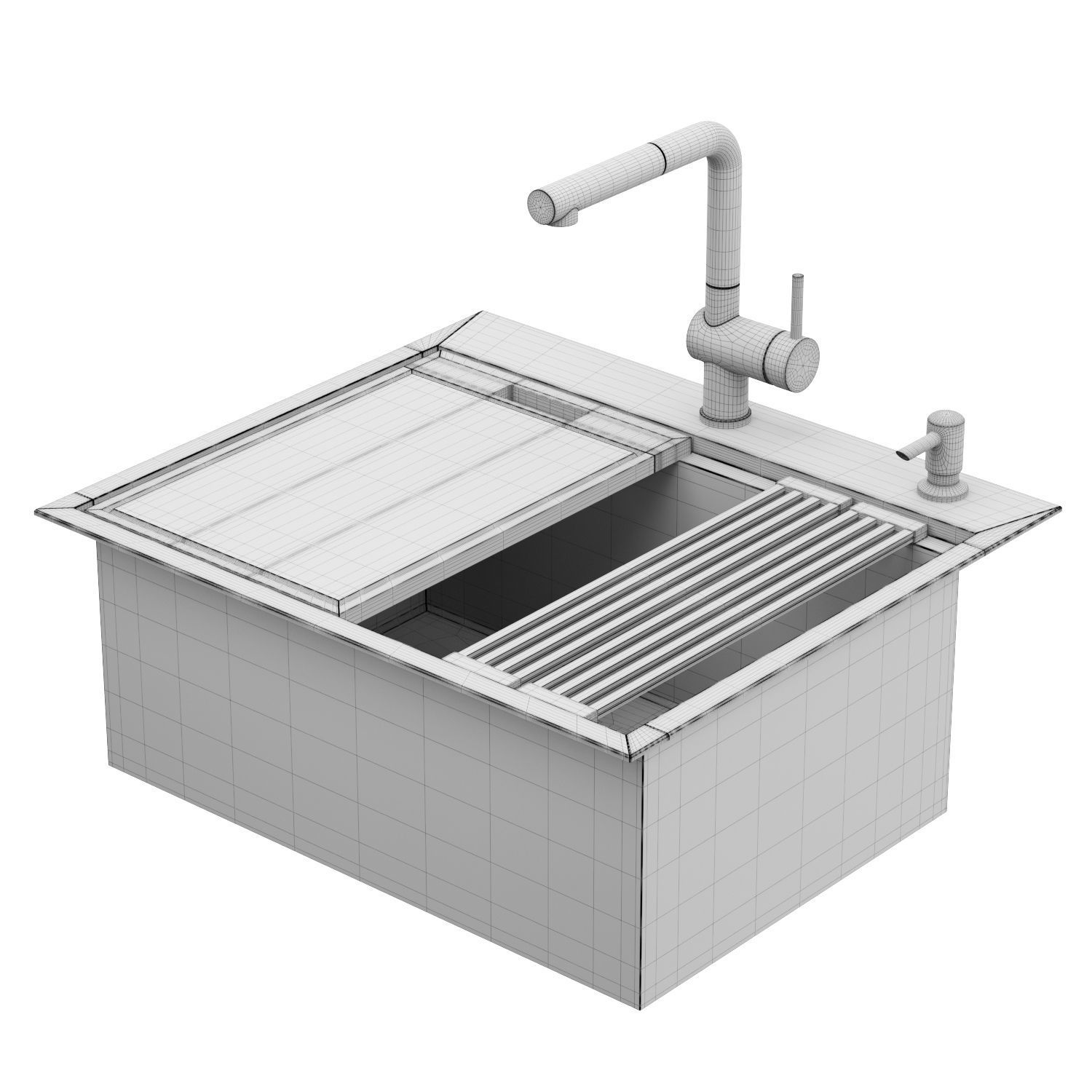 RUVATI-RVH8023 kitchen sink Free 3D model_6