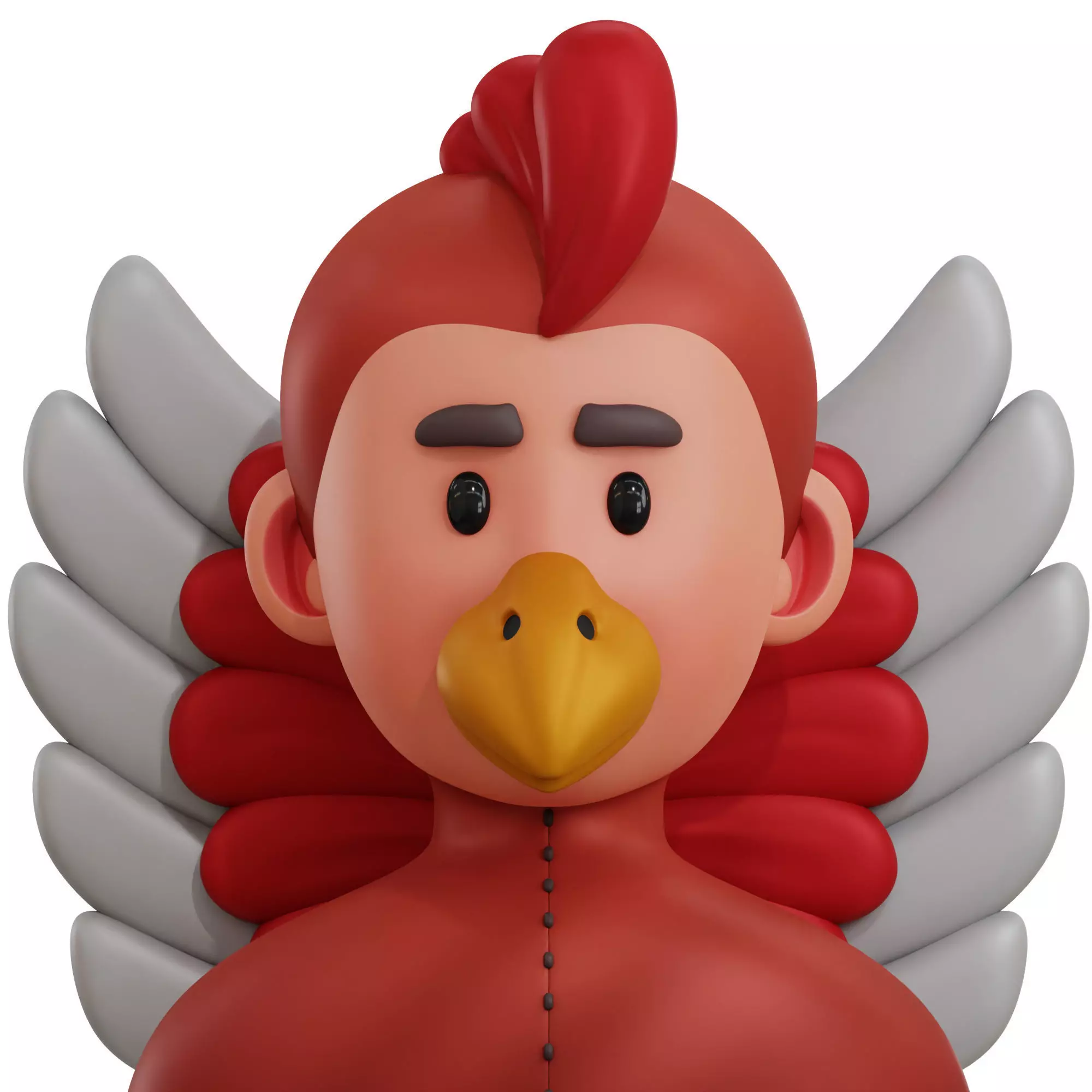 Chicken Boy Avatar 3D Icon Low-poly 3D model_0