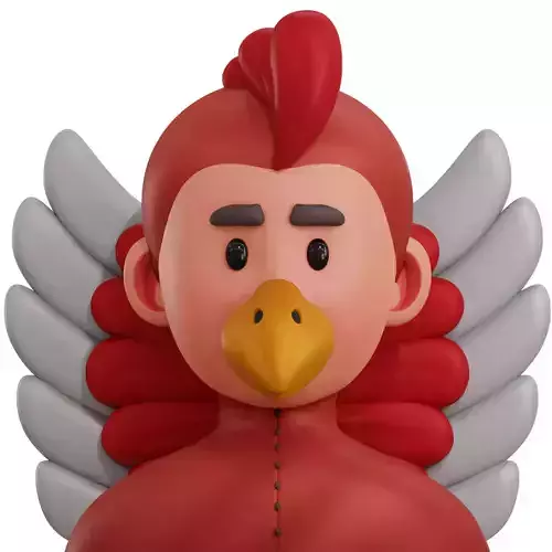 Chicken Boy Avatar 3D Icon Low-poly 3D model