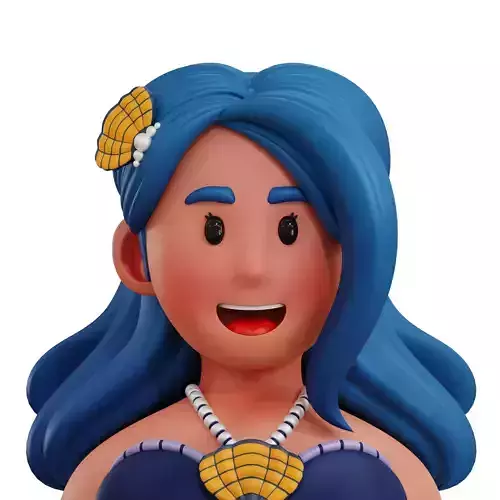 Mermaid Avatar 3D Icon Low-poly 3D model