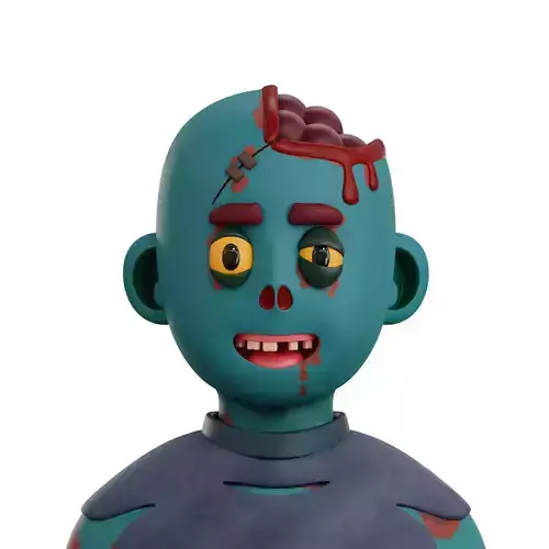 Zombie Avatar 3D Icon Low-poly 3D model