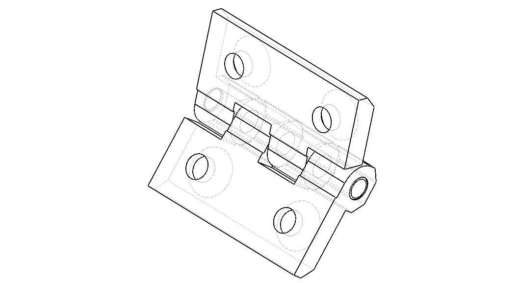 Zinc Hinge 3D model_3