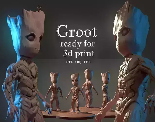 Groot ready for 3d print 3D print model