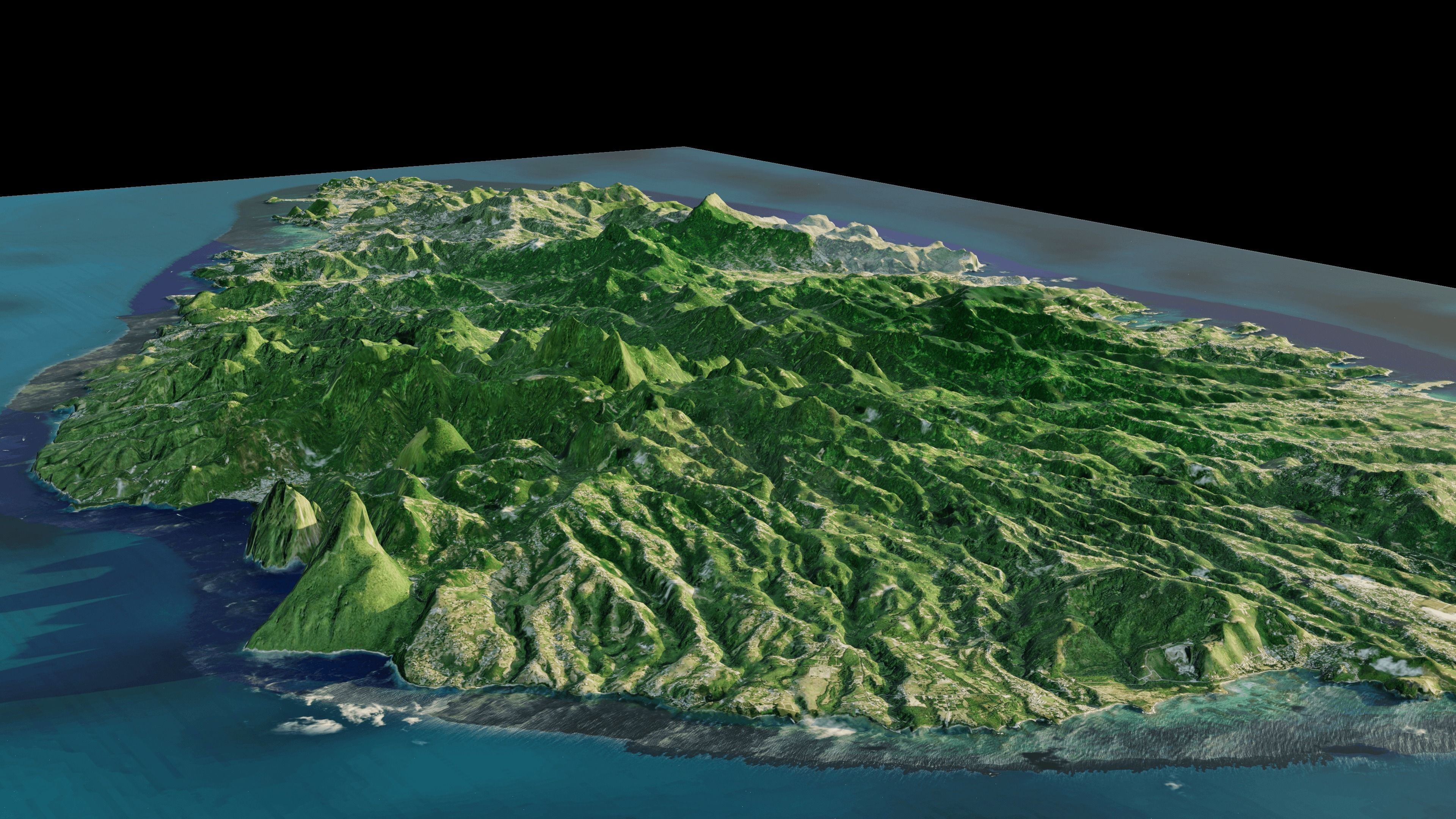 Saint Lucia island 3d Model Terrain 3D model_6