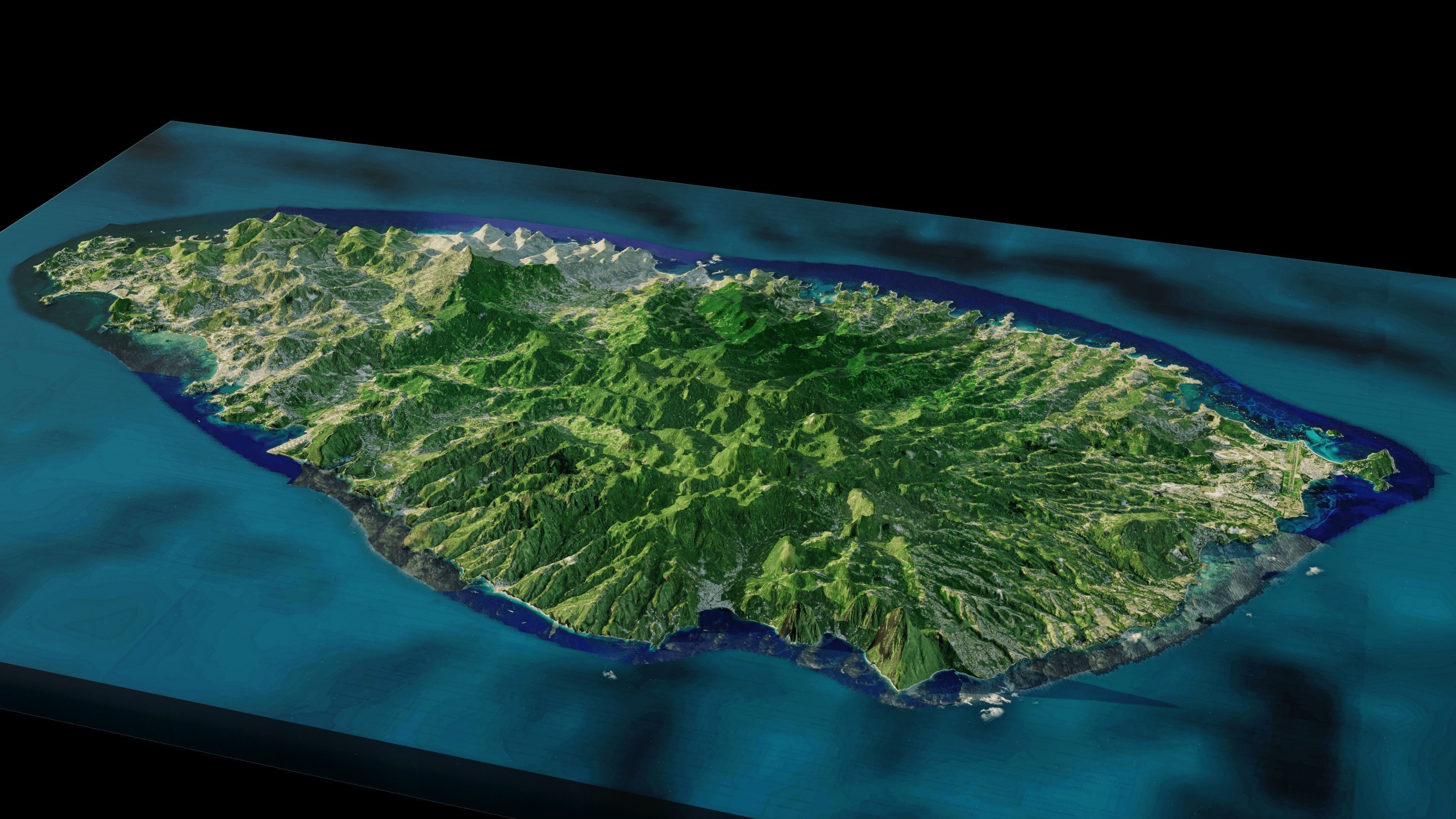 Saint Lucia island 3d Model Terrain 3D model_7