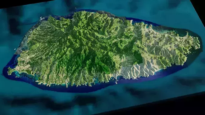 Saint Lucia island 3d Model Terrain 3D model