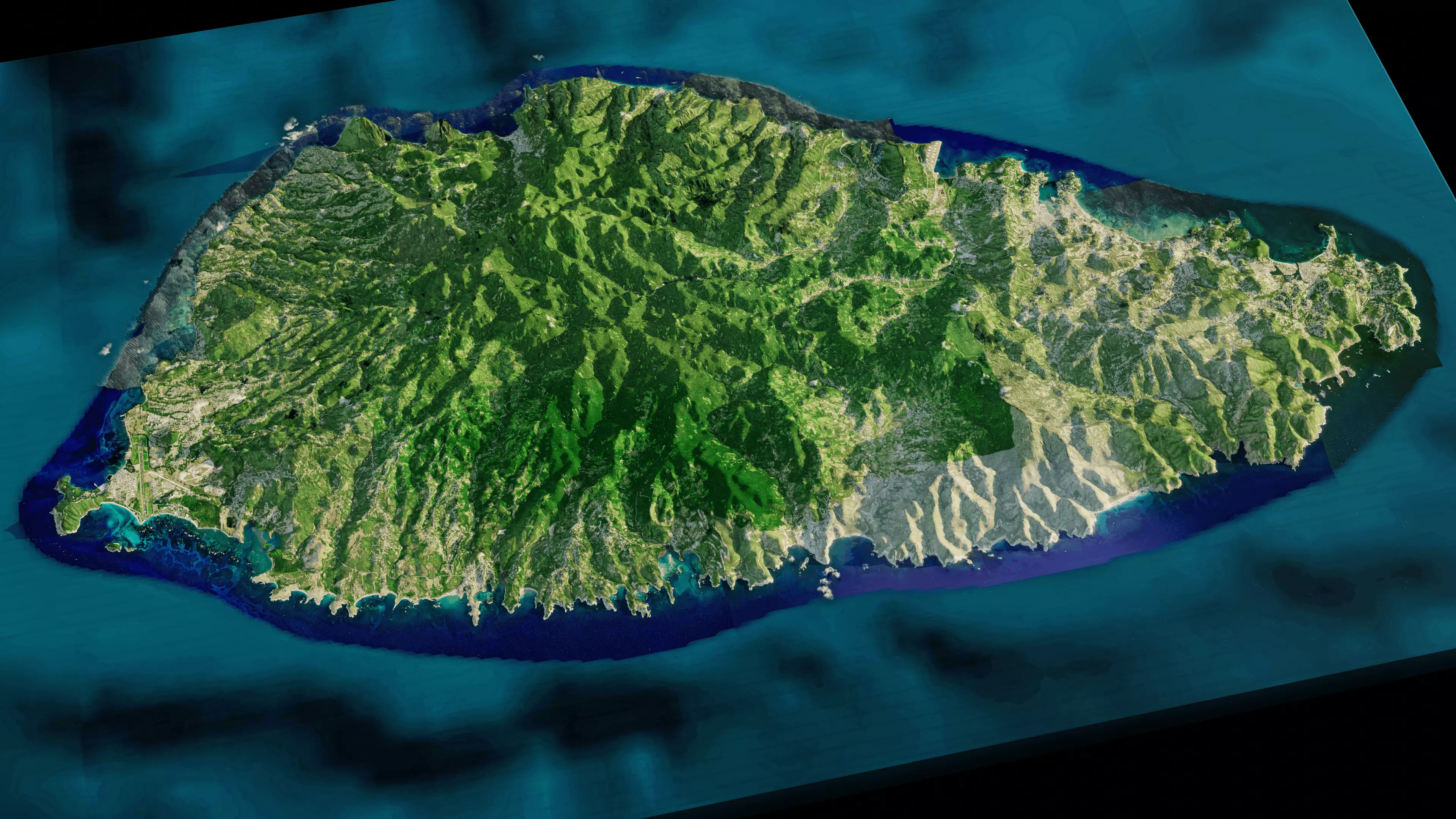 Saint Lucia island 3d Model Terrain 3D model_0
