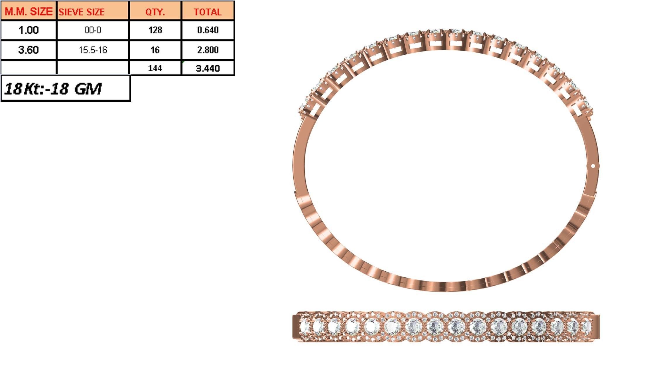 Bangle Bracelet STL JCD Details 3D print model_1