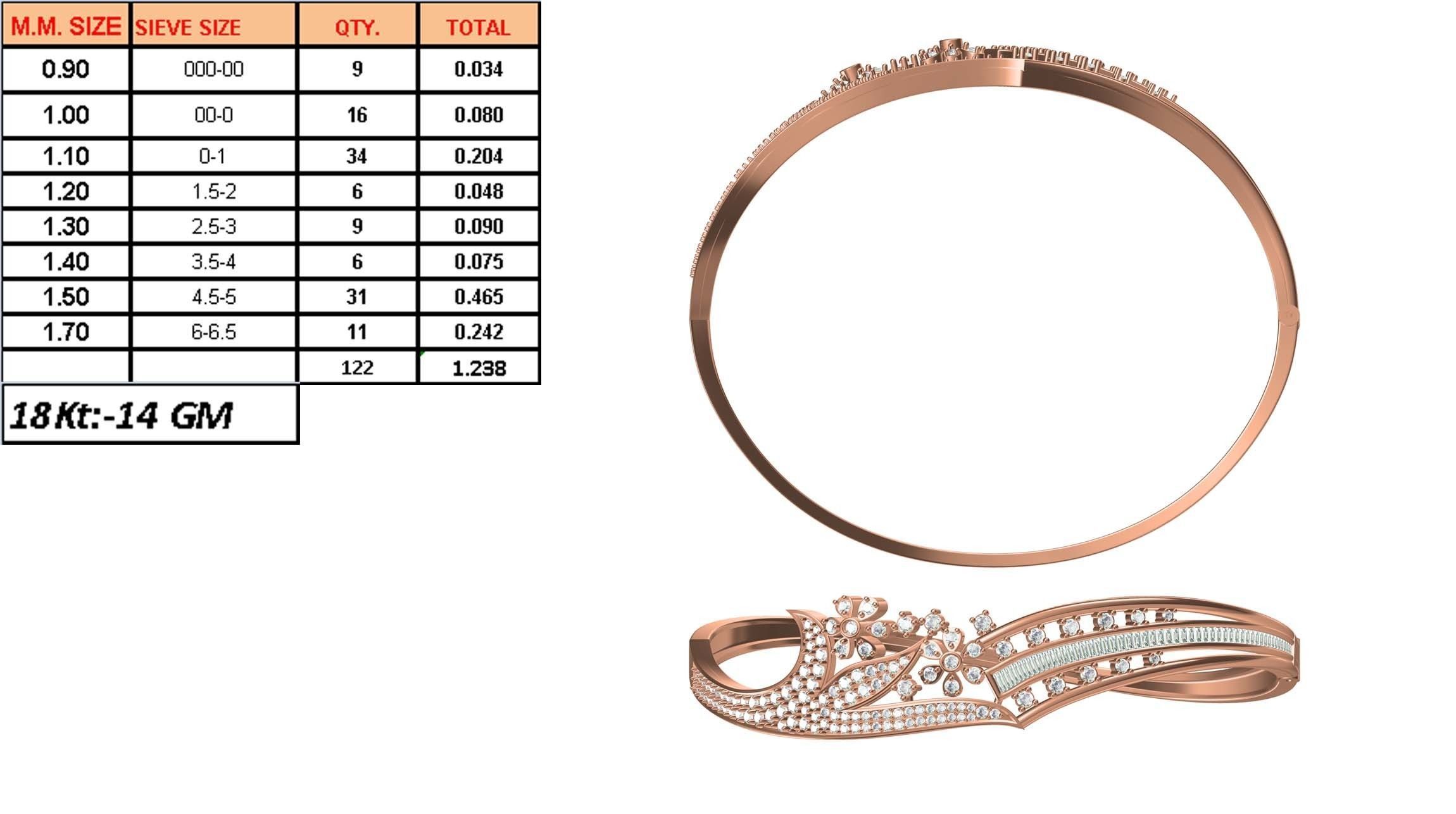 Bangle Bracelet STL JCD Details 3D print model_1